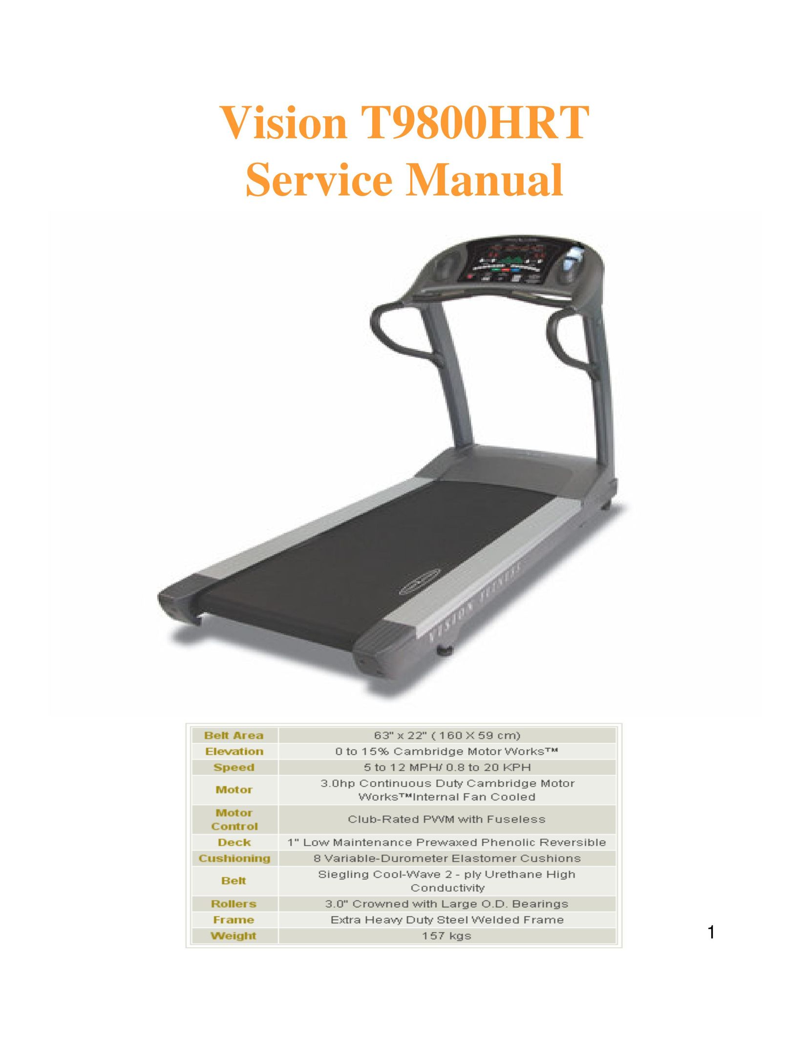 Miele T9800HRT Treadmill User Manual