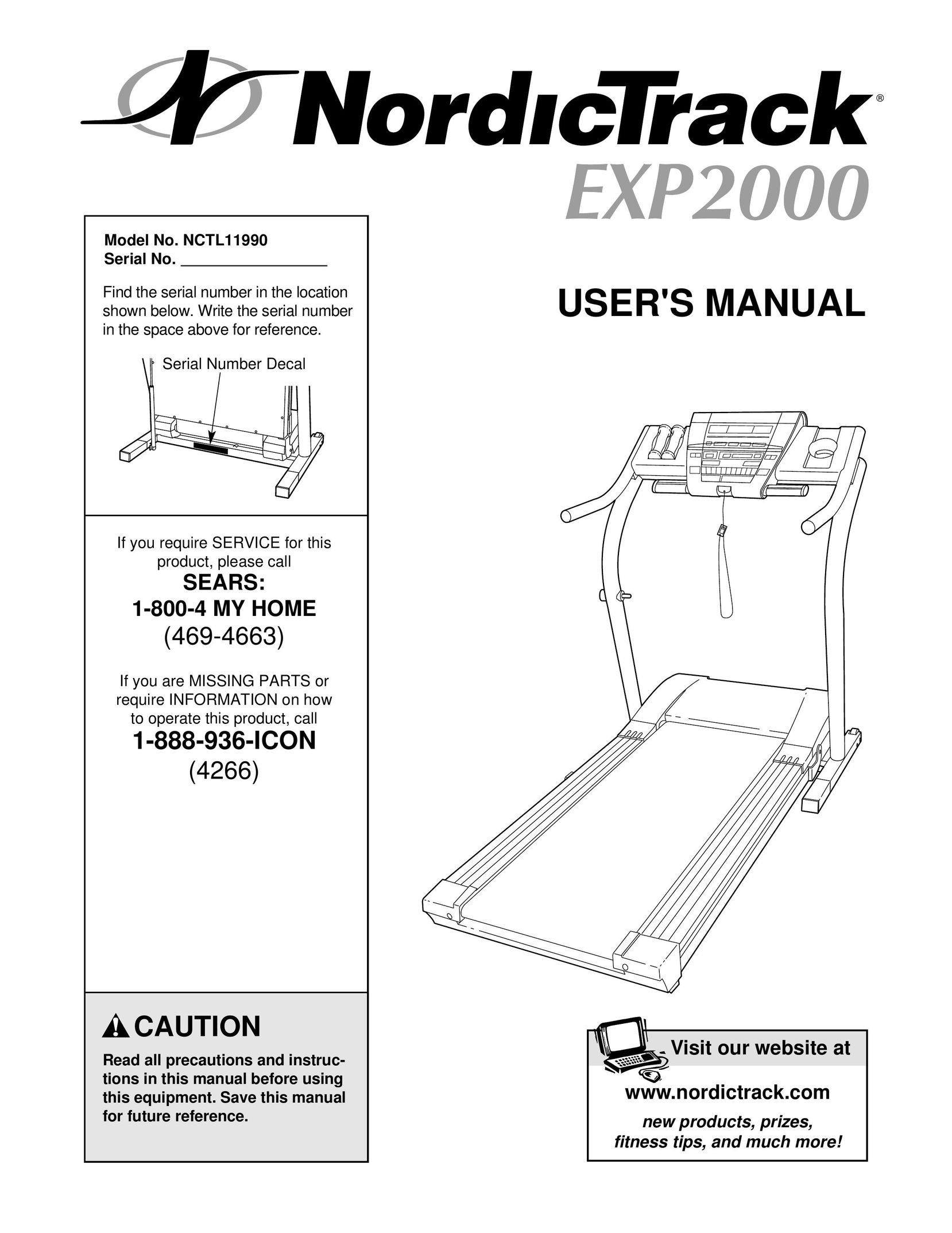 NordicTrack NCTL11990 Treadmill User Manual
