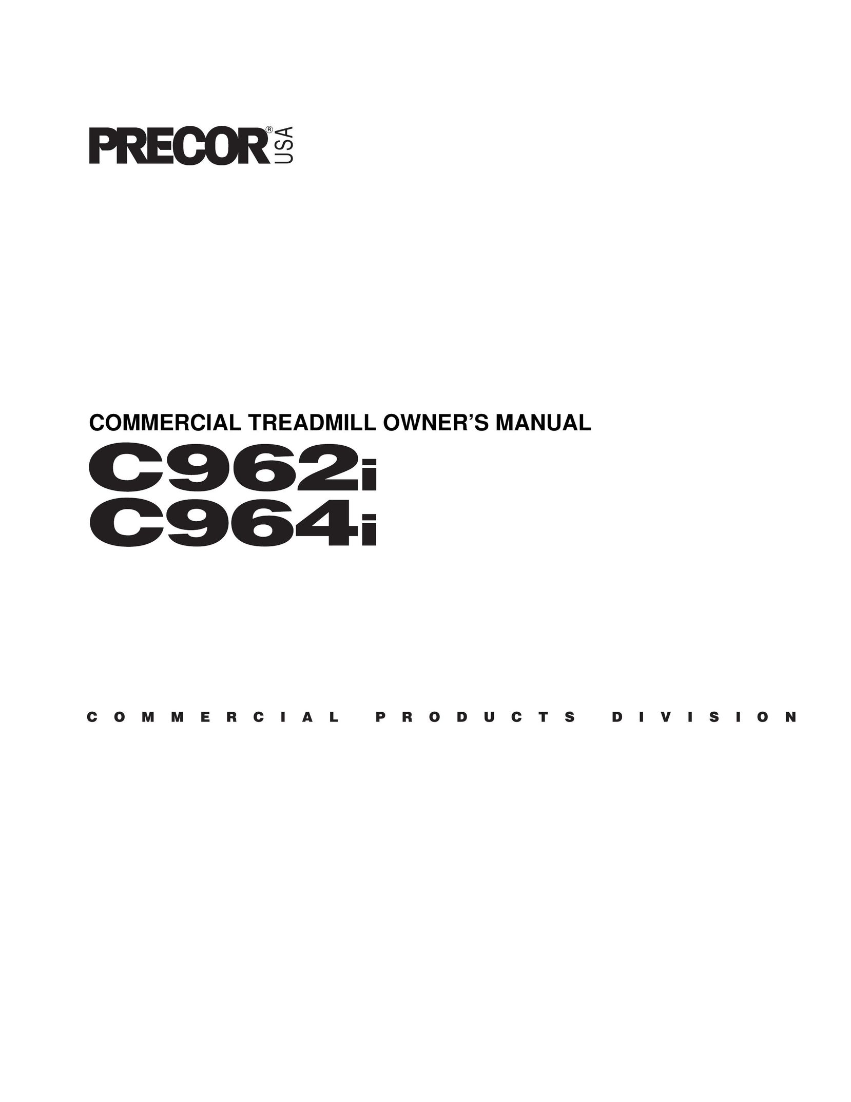 Precor C962i Treadmill User Manual