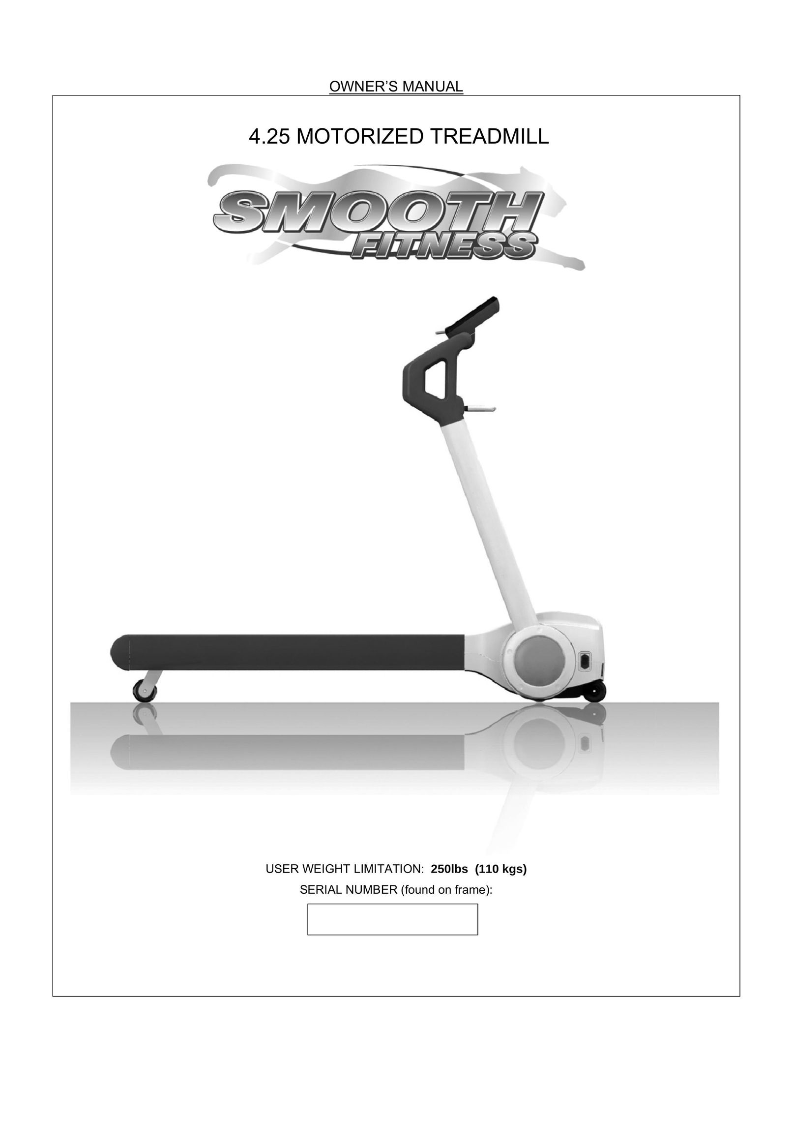 Smooth Fitness 4.25 Treadmill User Manual