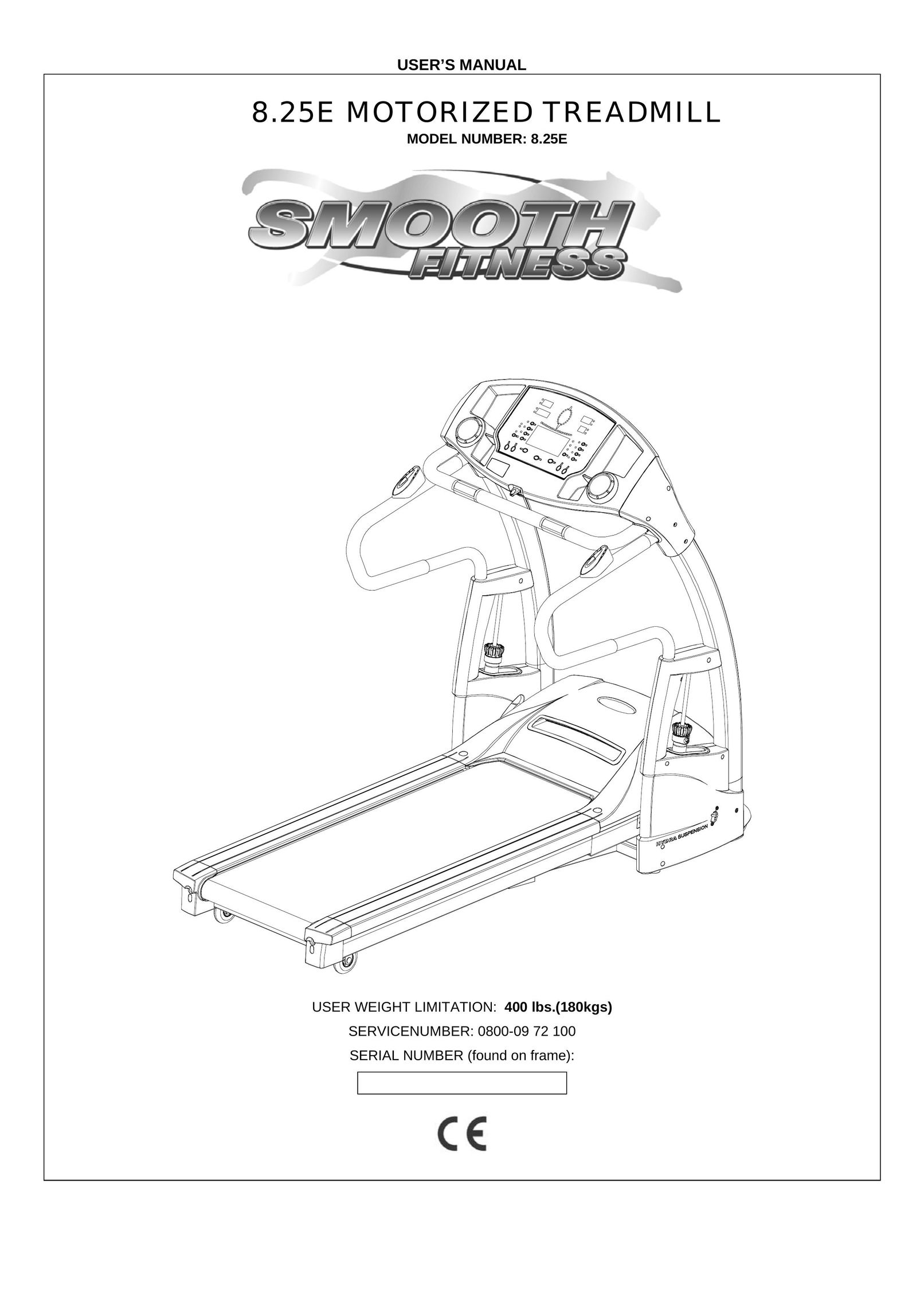 Smooth Fitness 8.25E Treadmill User Manual