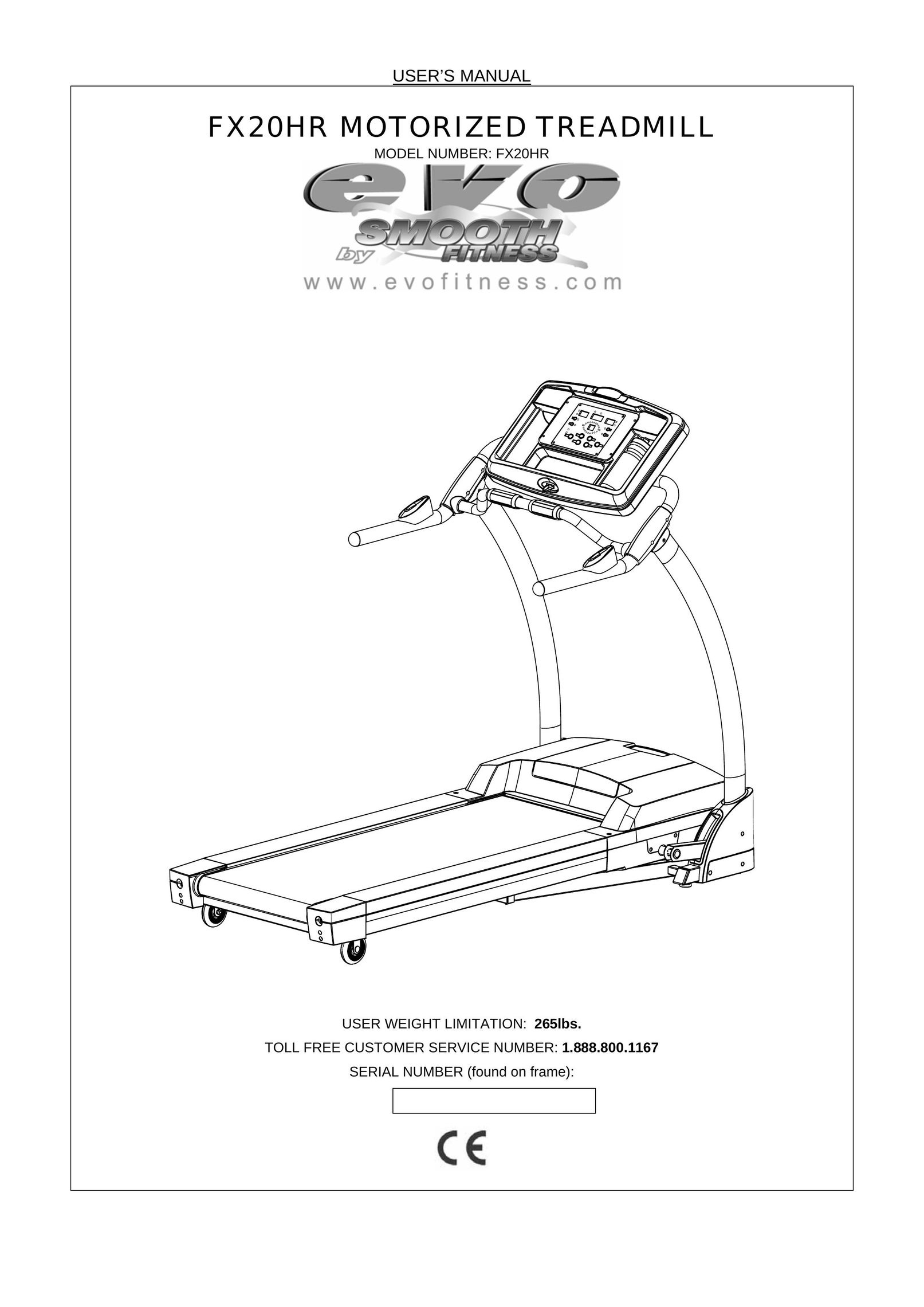 Smooth Fitness FX20HR Treadmill User Manual