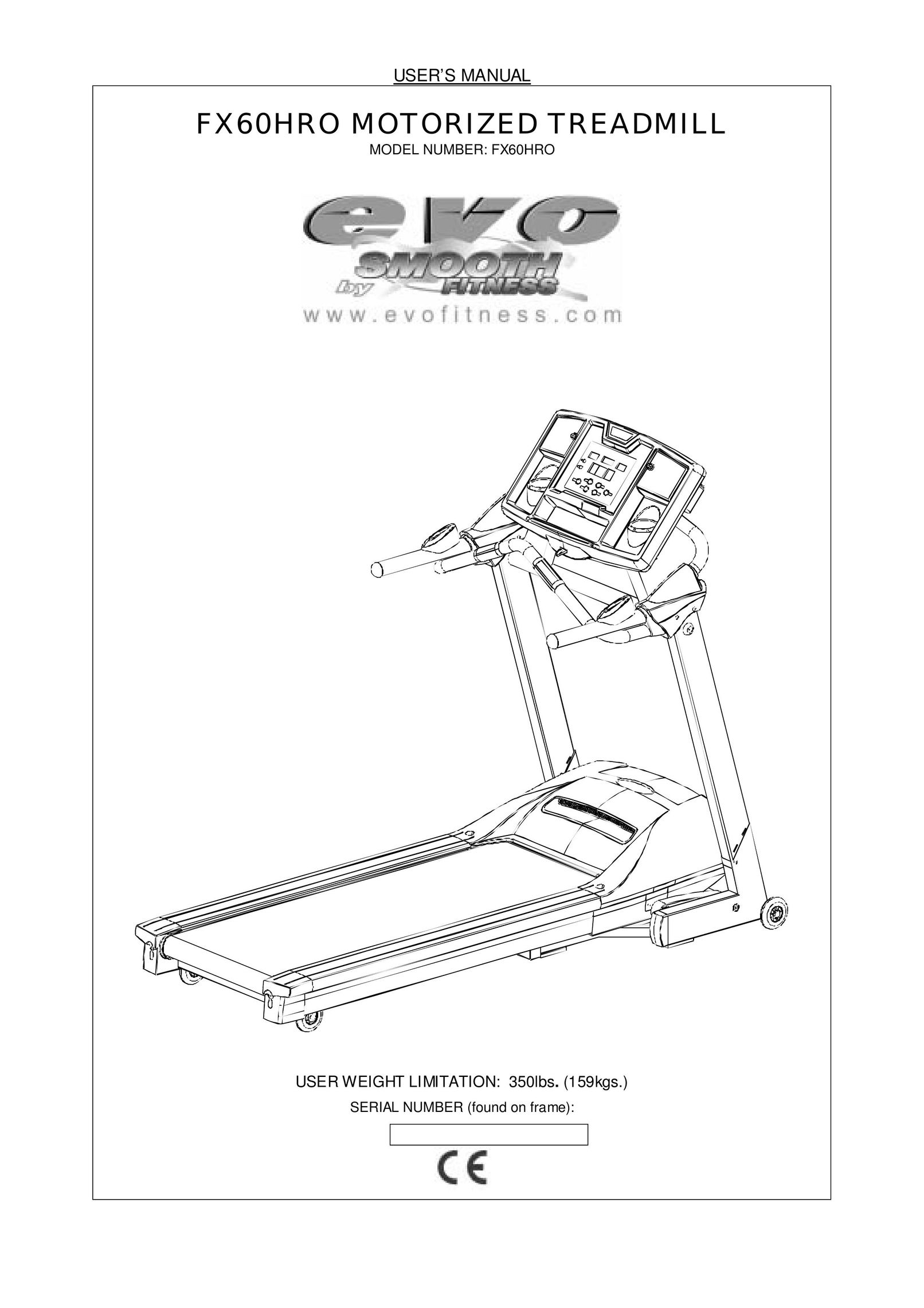 Smooth Fitness FX60HRO Treadmill User Manual
