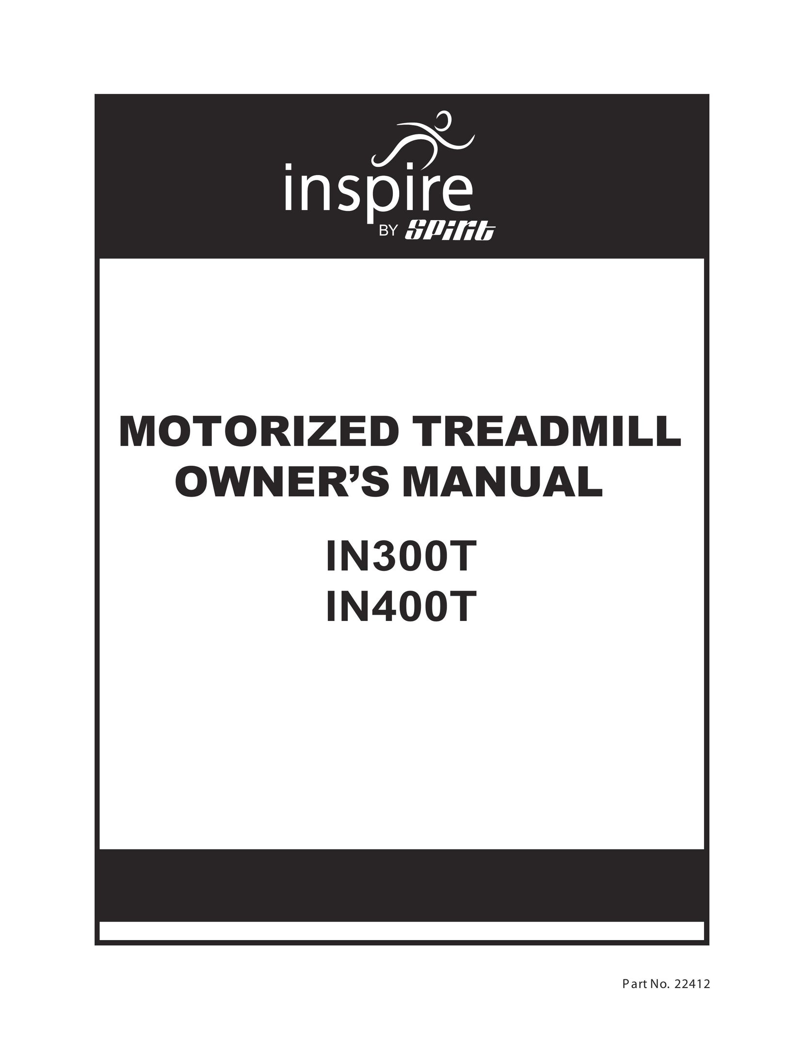 Spirit IN400T Treadmill User Manual