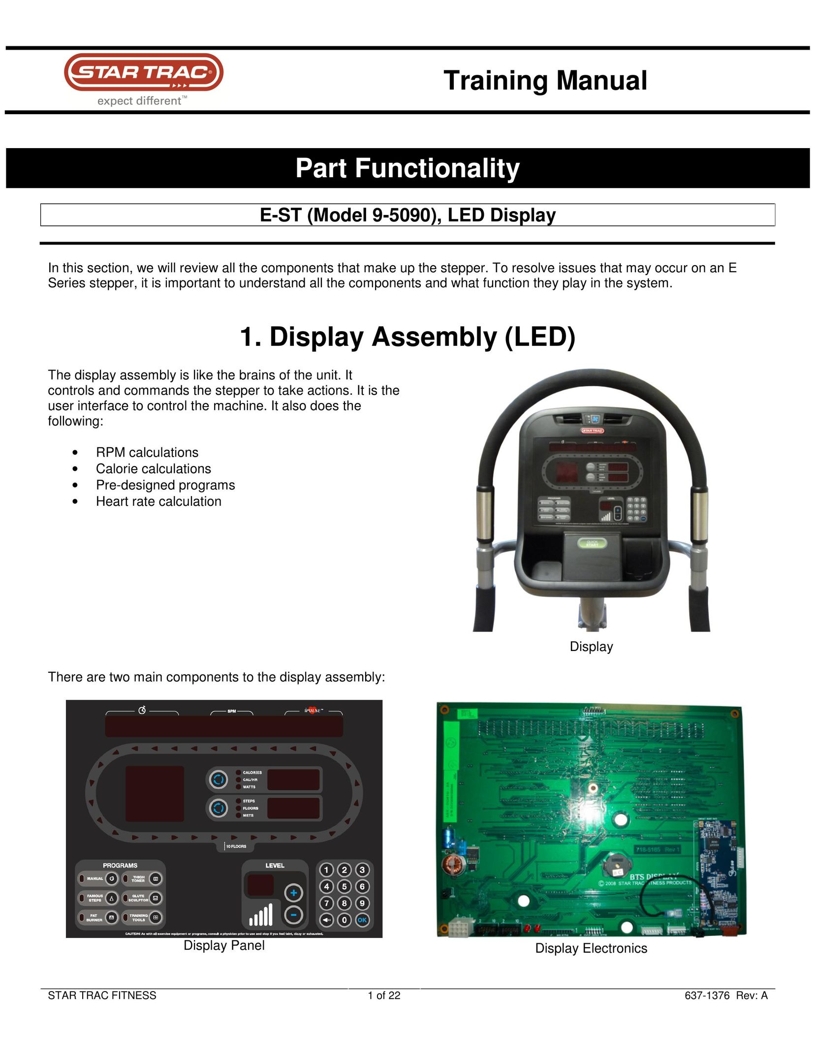 Star Trac Sep-90 Treadmill User Manual
