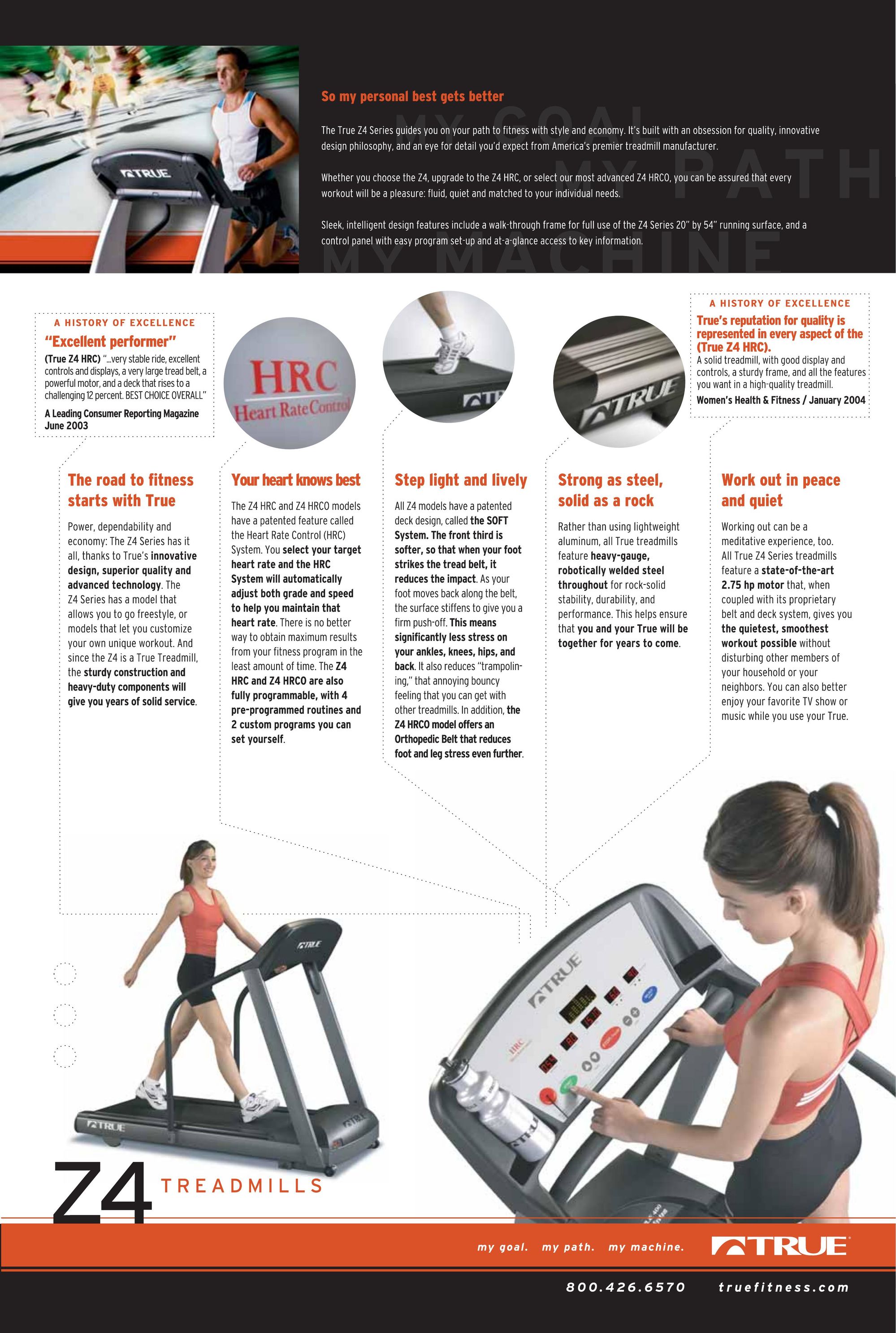 True Fitness Z4 Treadmill User Manual
