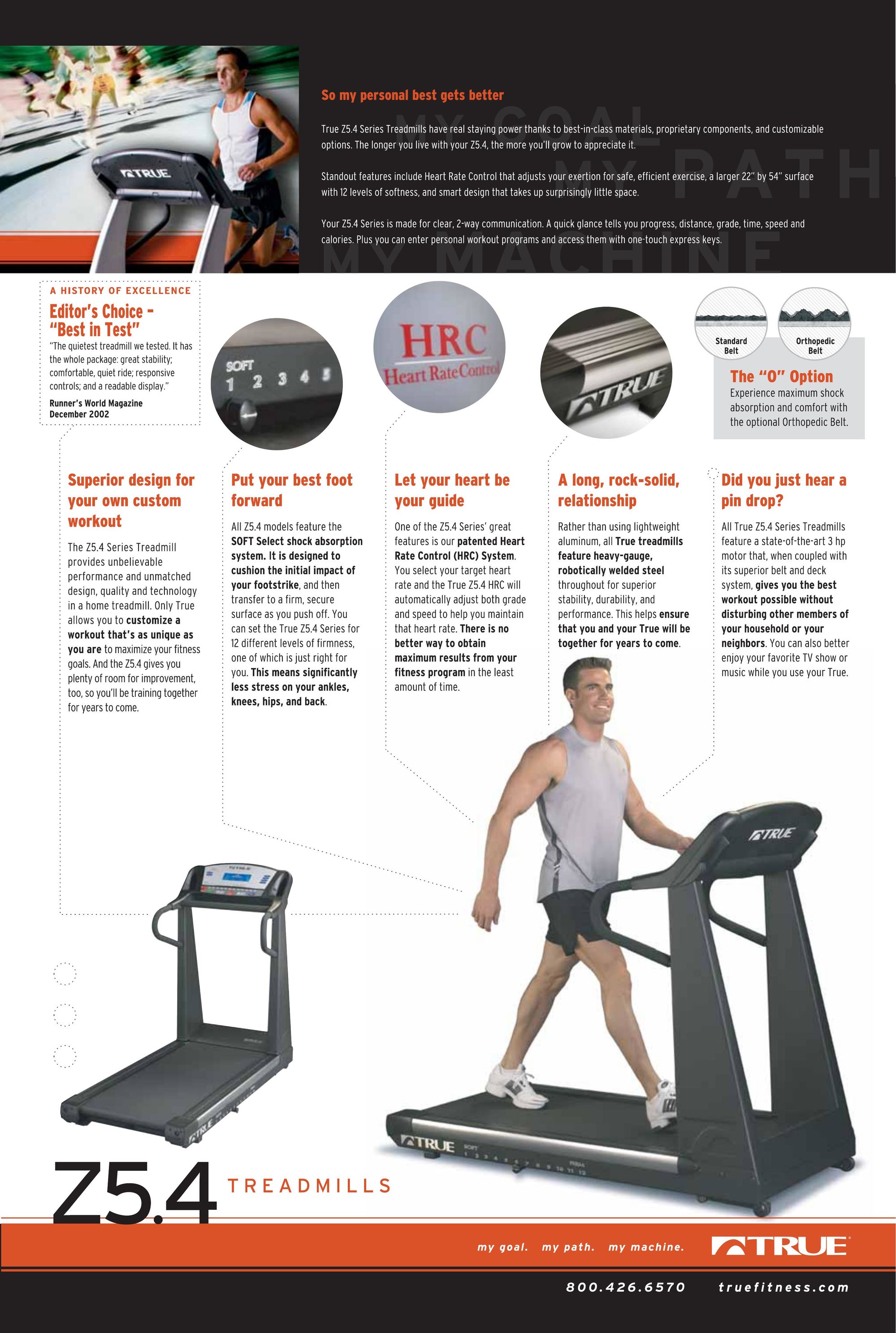 True Fitness Z5.4 Treadmill User Manual