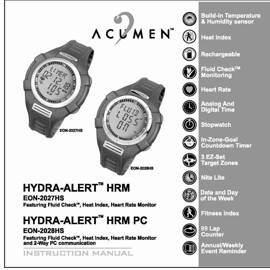 Acumen EON-2027HS Watch User Manual