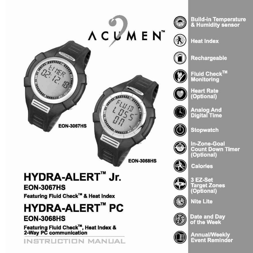 Acumen Stopwatch Watch User Manual