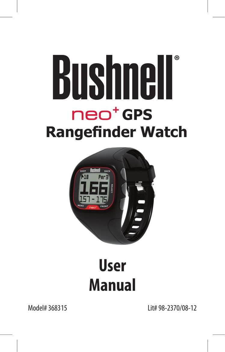 Bushnell 368315 Watch User Manual