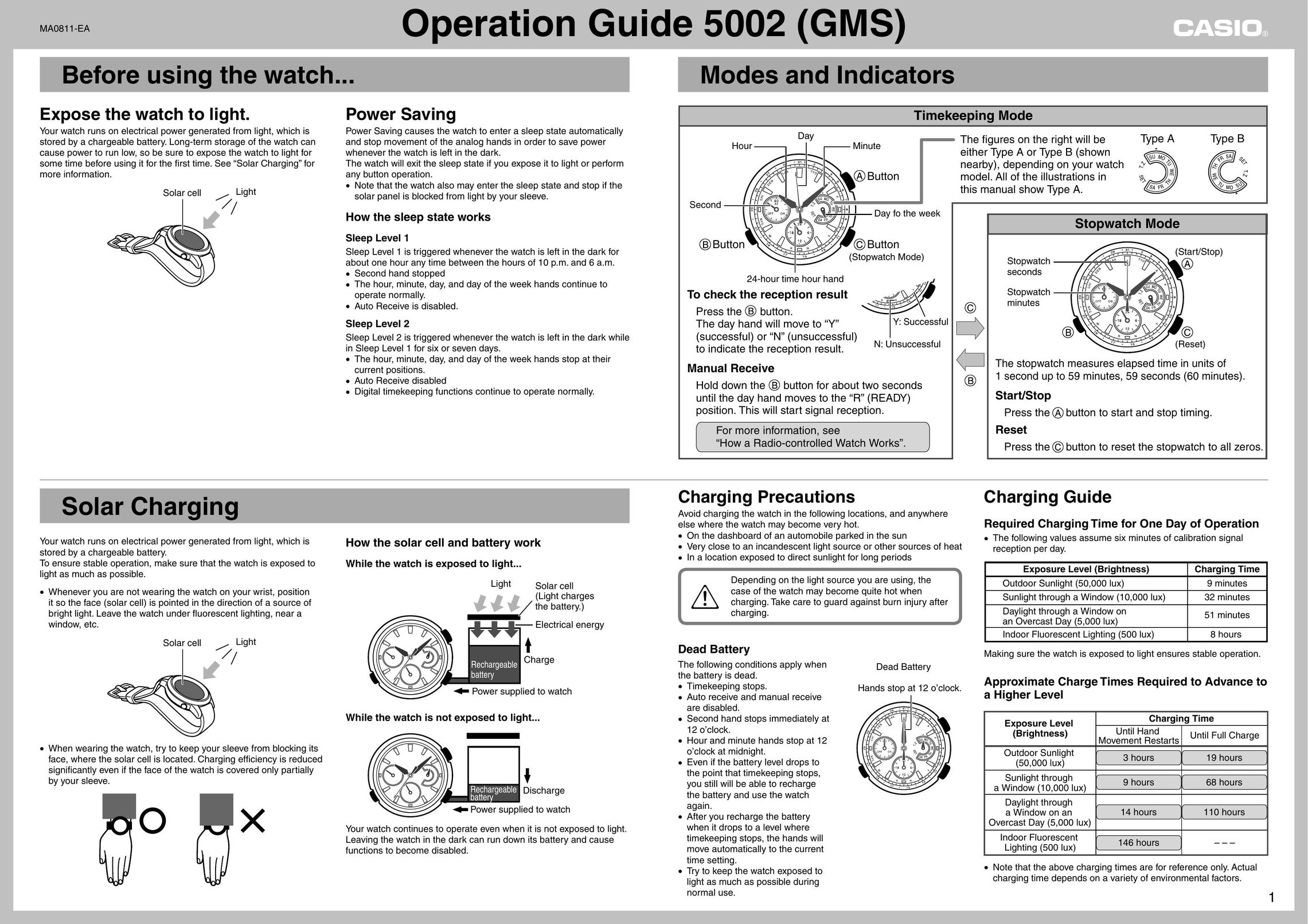 Casio 0811-EA Watch User Manual