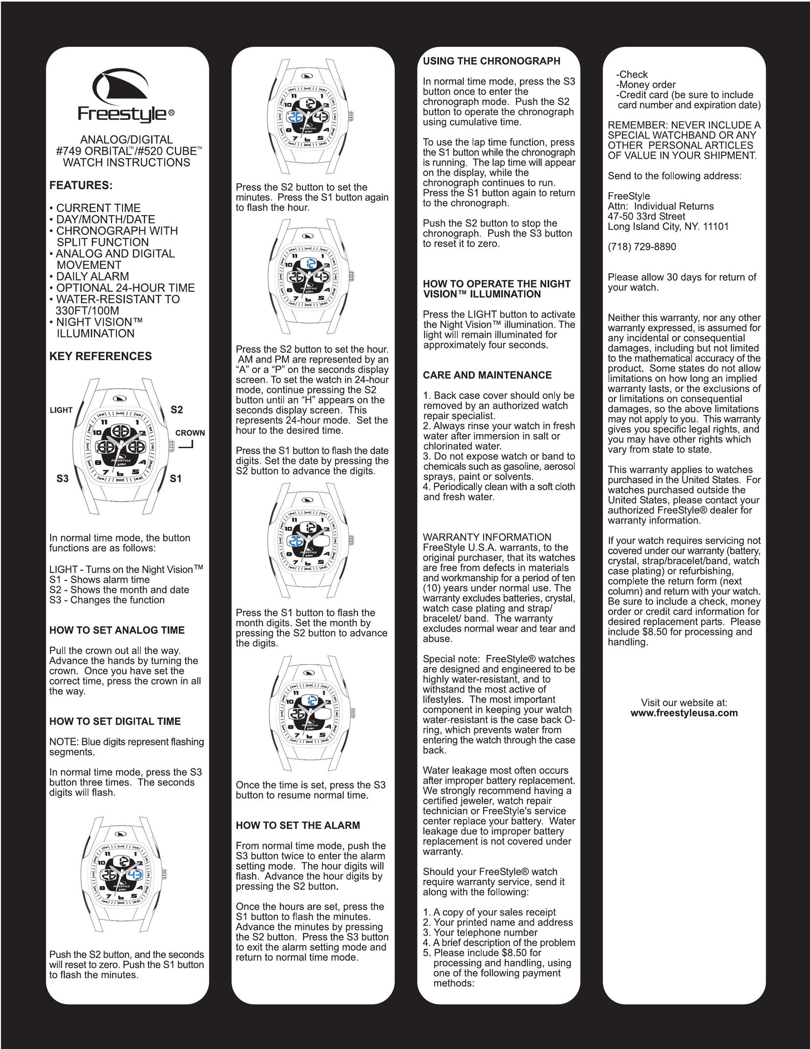 Freestyle 749 Watch User Manual