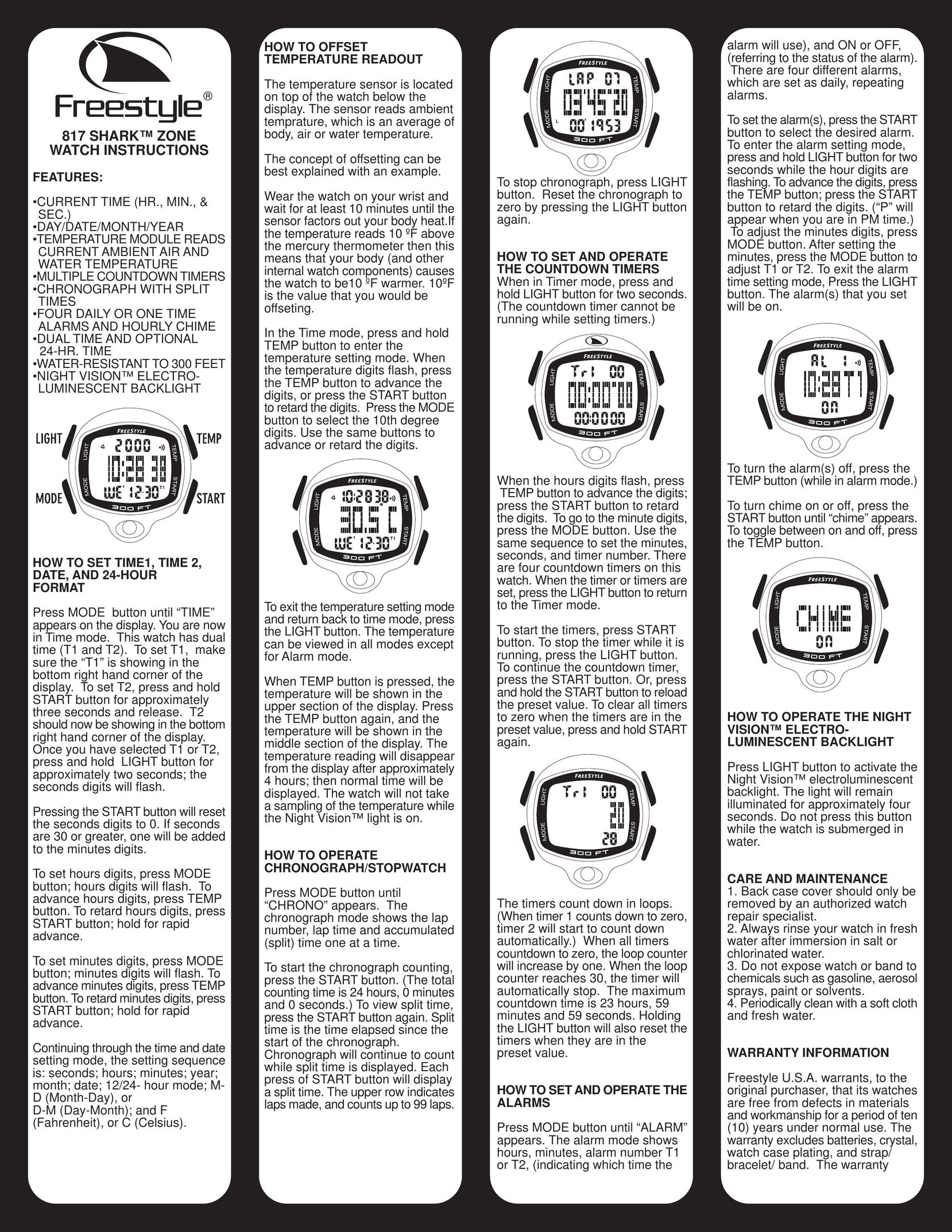 Freestyle 817 Watch User Manual