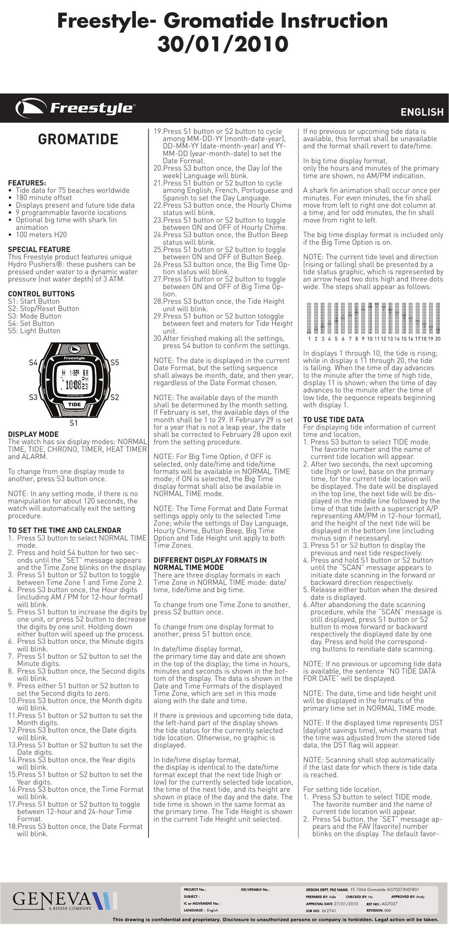 Freestyle FS 1064 Watch User Manual