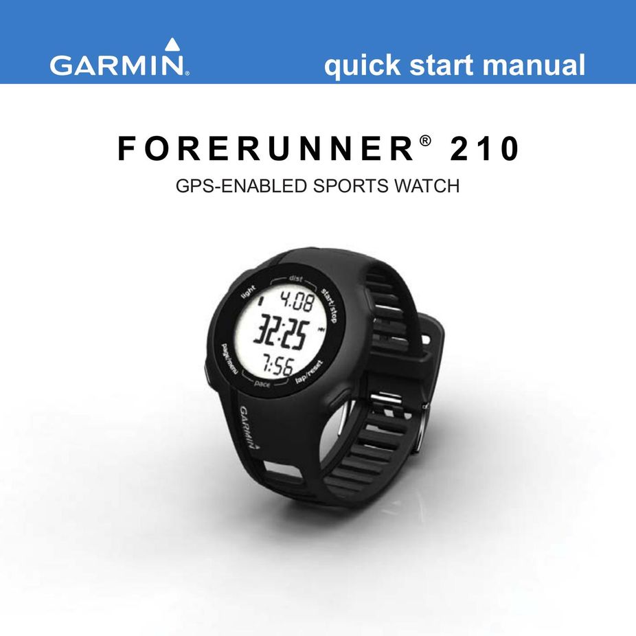 Garmin 210 Watch User Manual