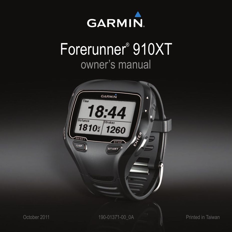 Garmin 910XT Watch User Manual