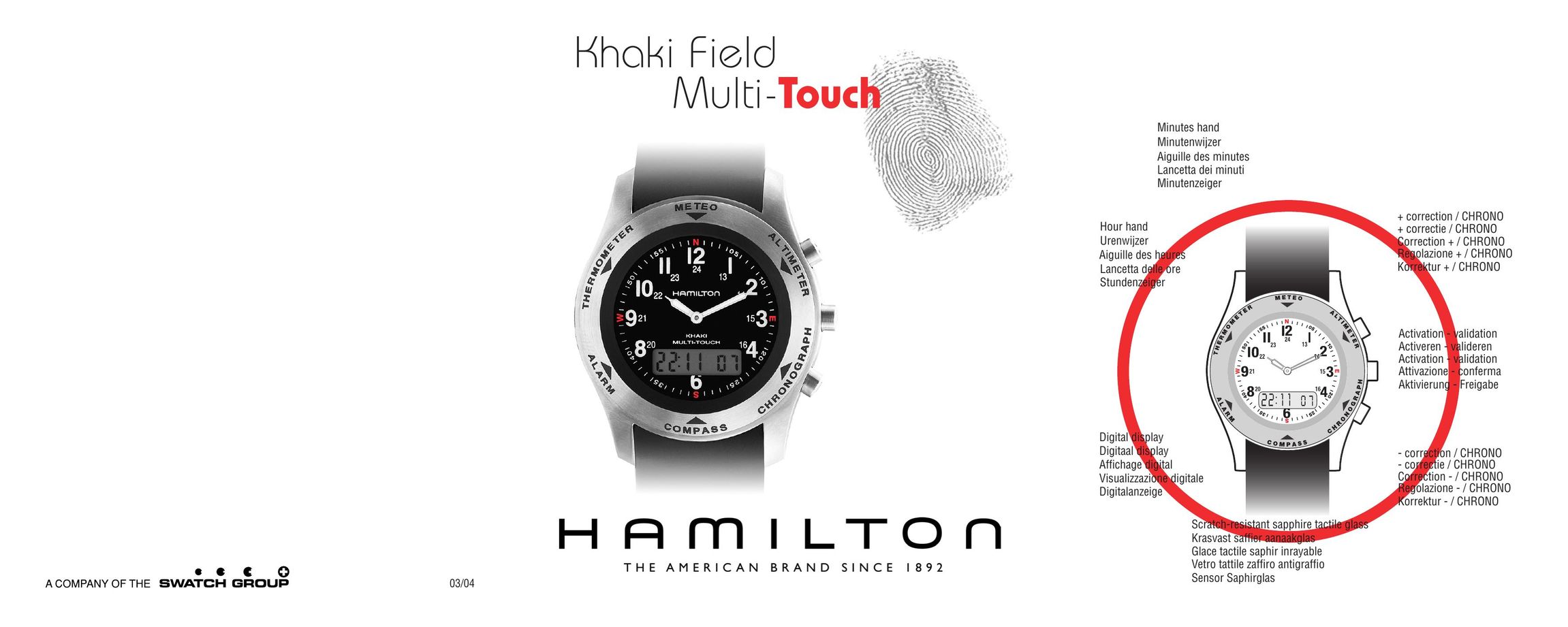 Hamilton Watch Khaki Field Multi-Touch Watch User Manual