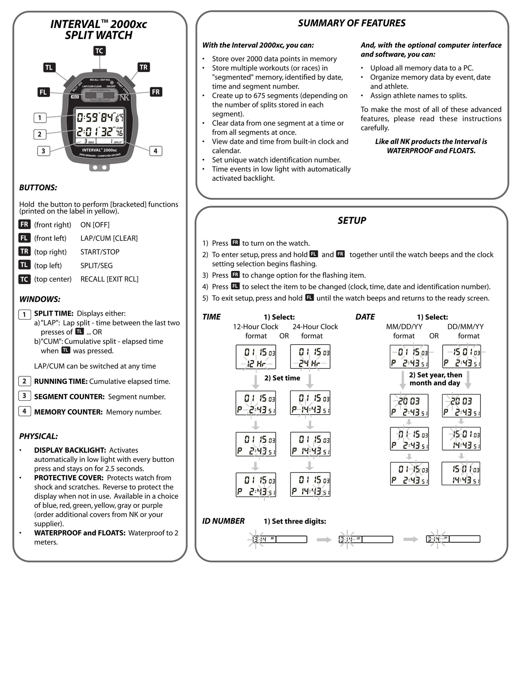 Nielsen-Kellerman 2000xc Watch User Manual