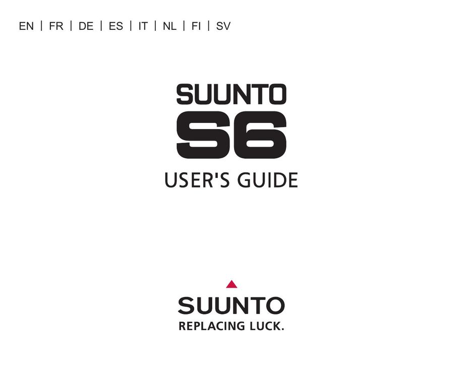 Suunto S6 Watch User Manual