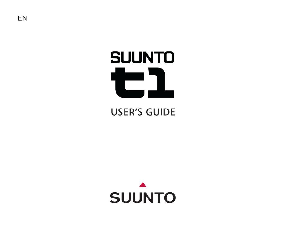 Suunto t1 Watch User Manual