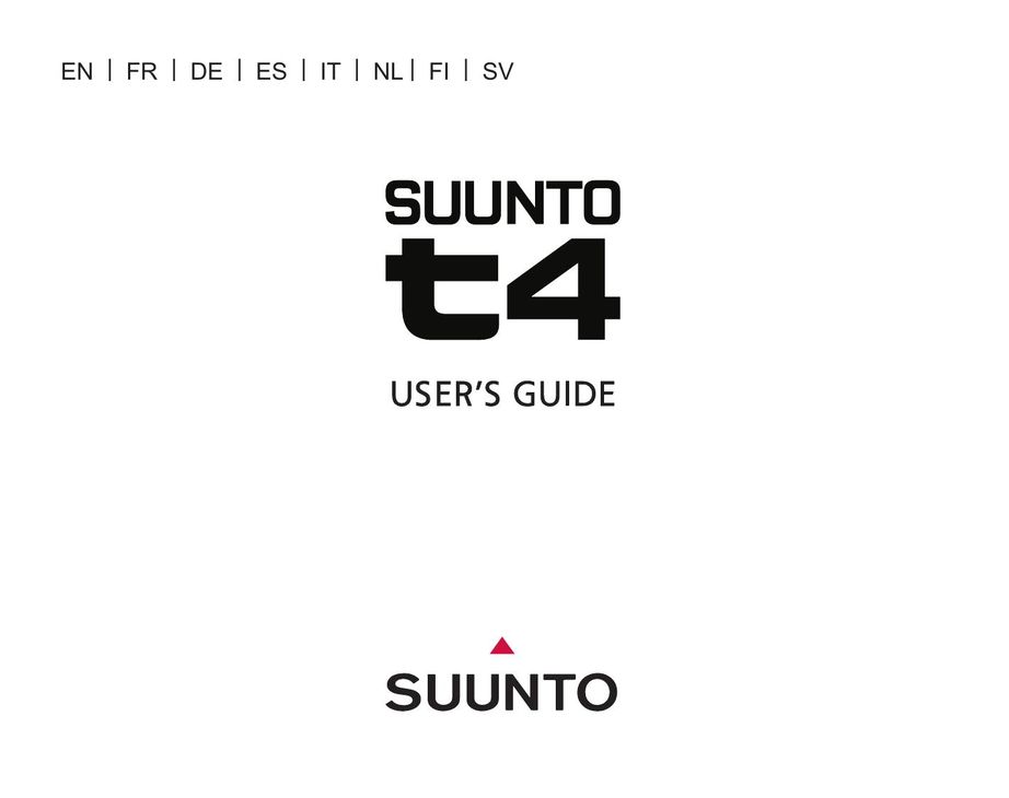 Suunto t4 Watch User Manual