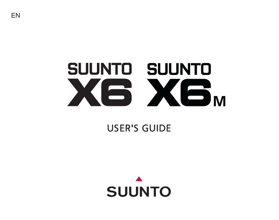 Suunto X6 Watch User Manual