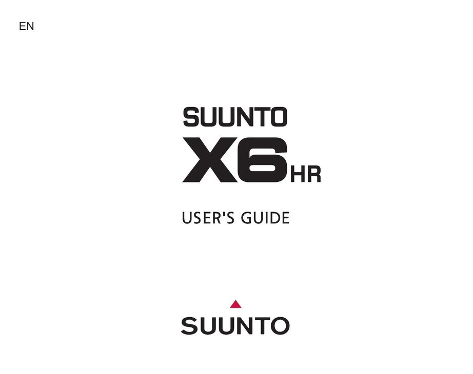 Suunto X6HR Watch User Manual