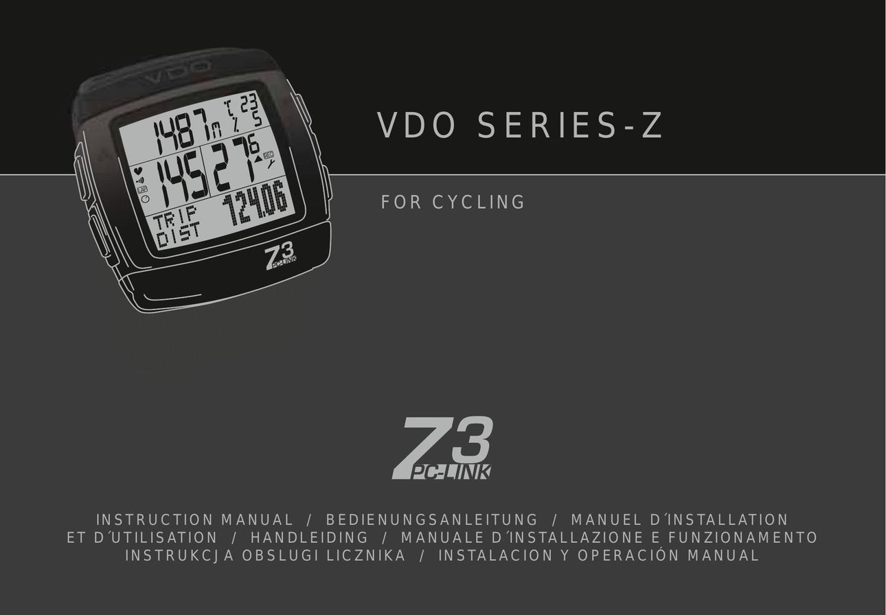 VDO Cyclecomputing Z3 PC-LINK Watch User Manual