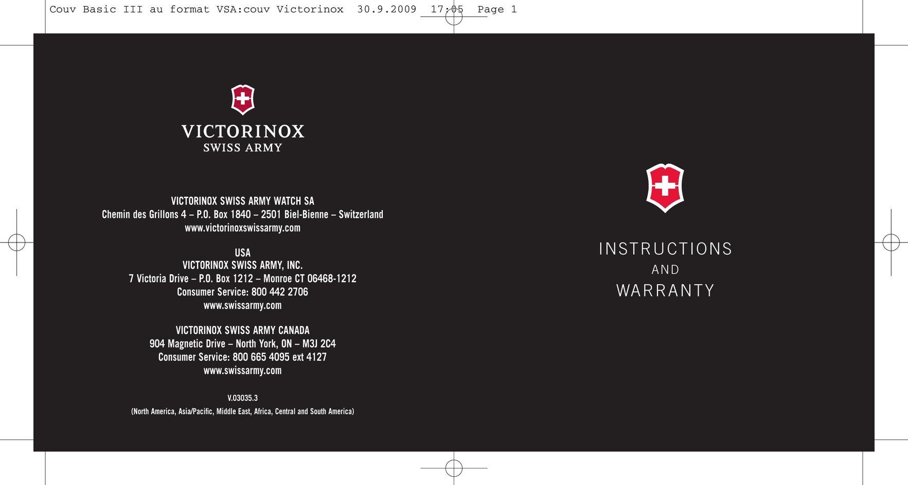 Victorinox 241075 Watch User Manual