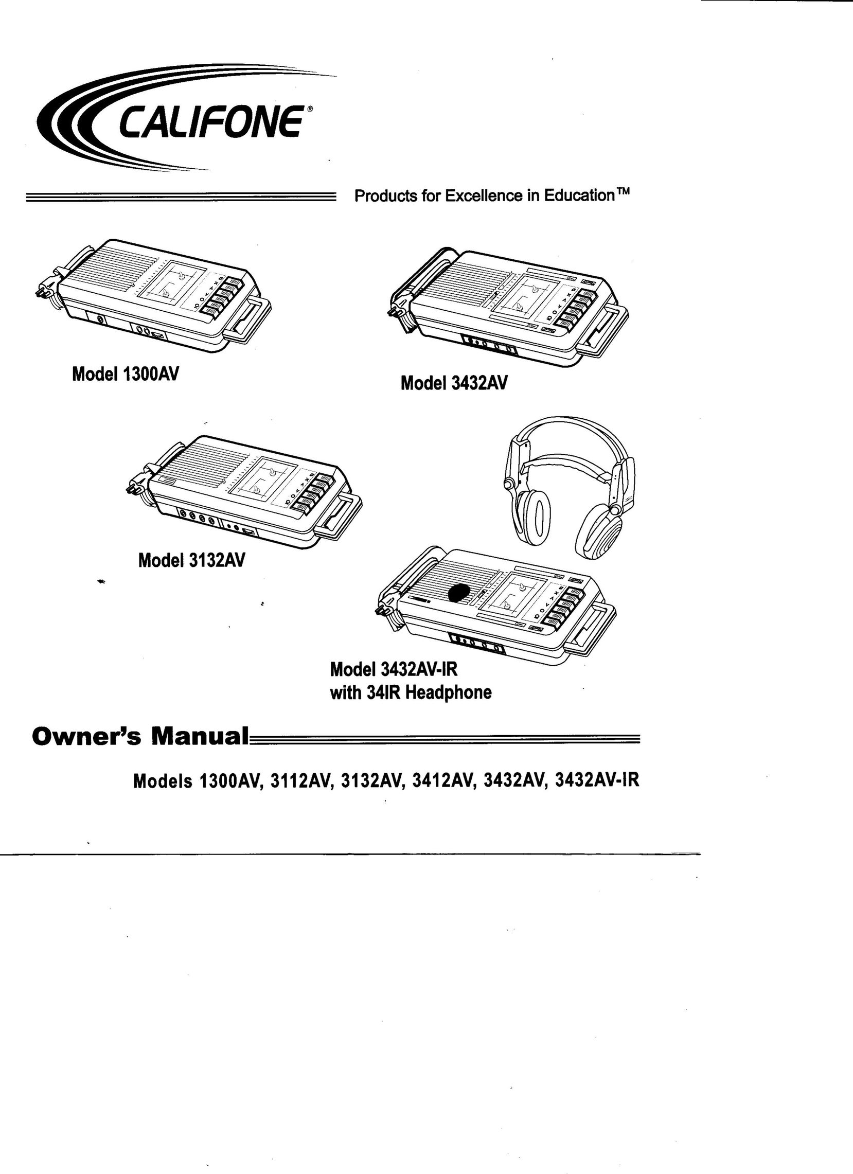 Califone 1300AV Cassette Player User Manual
