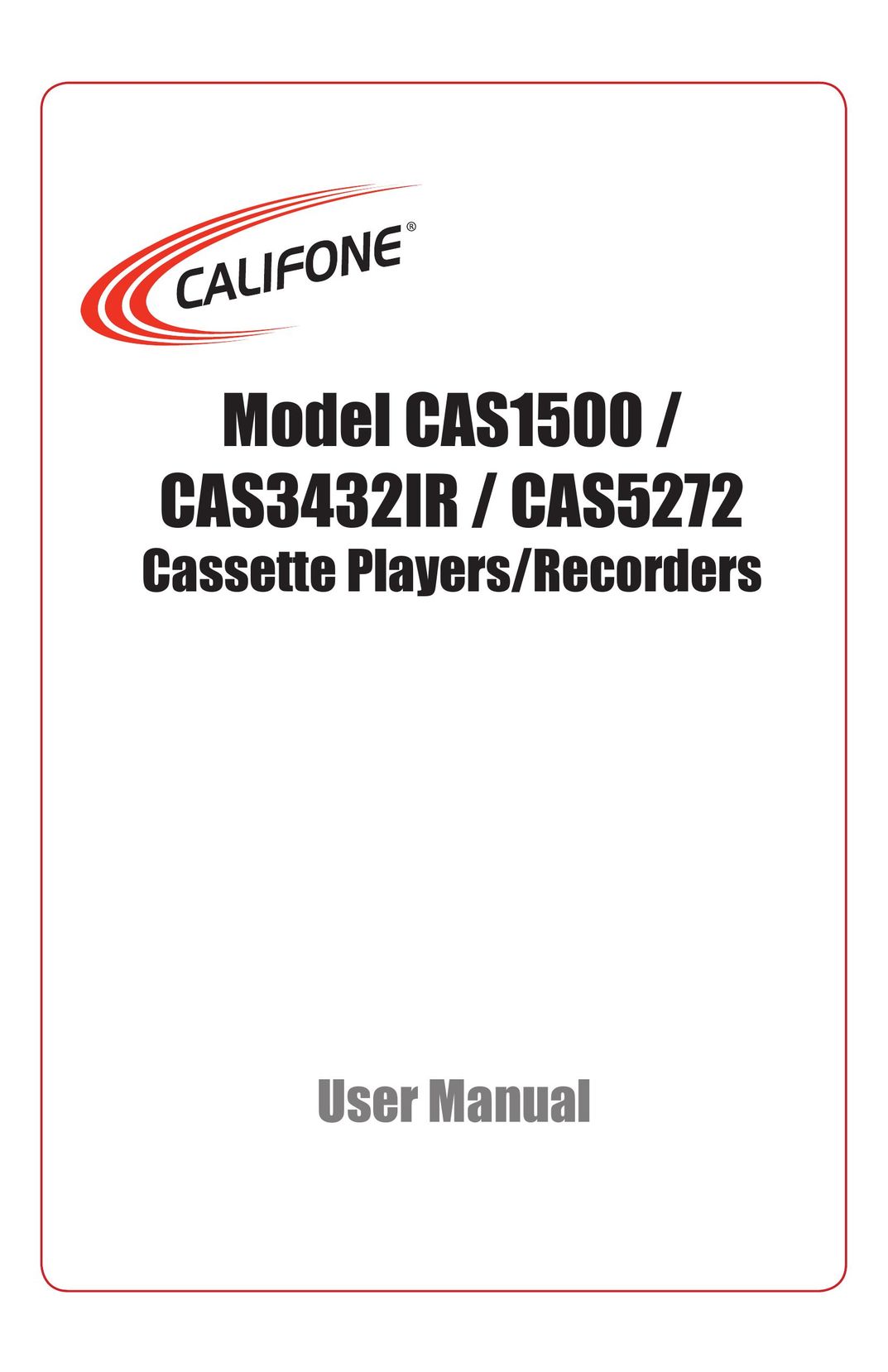 Califone CAS1500 Cassette Player User Manual