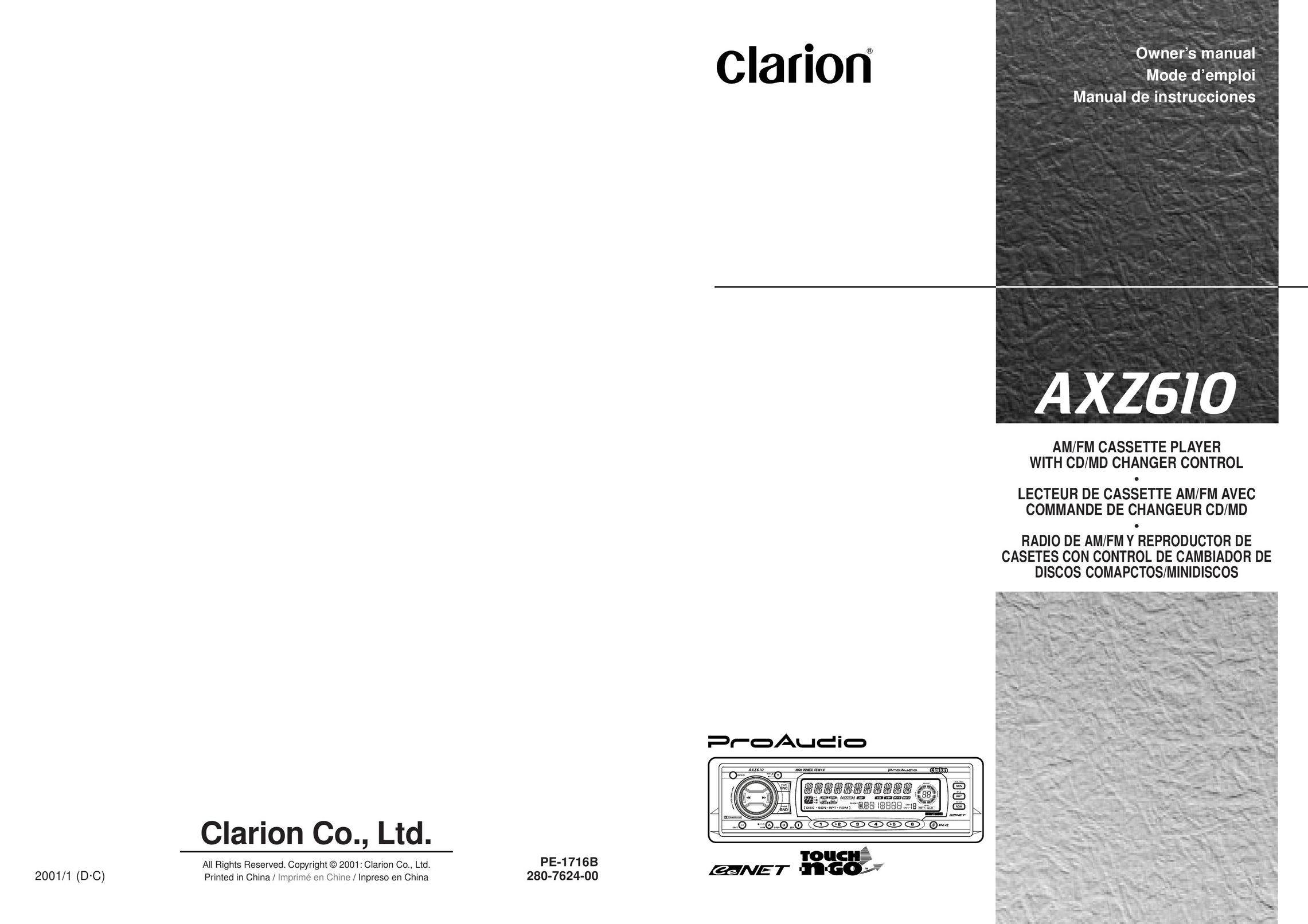 Clarion AXZ610 Cassette Player User Manual
