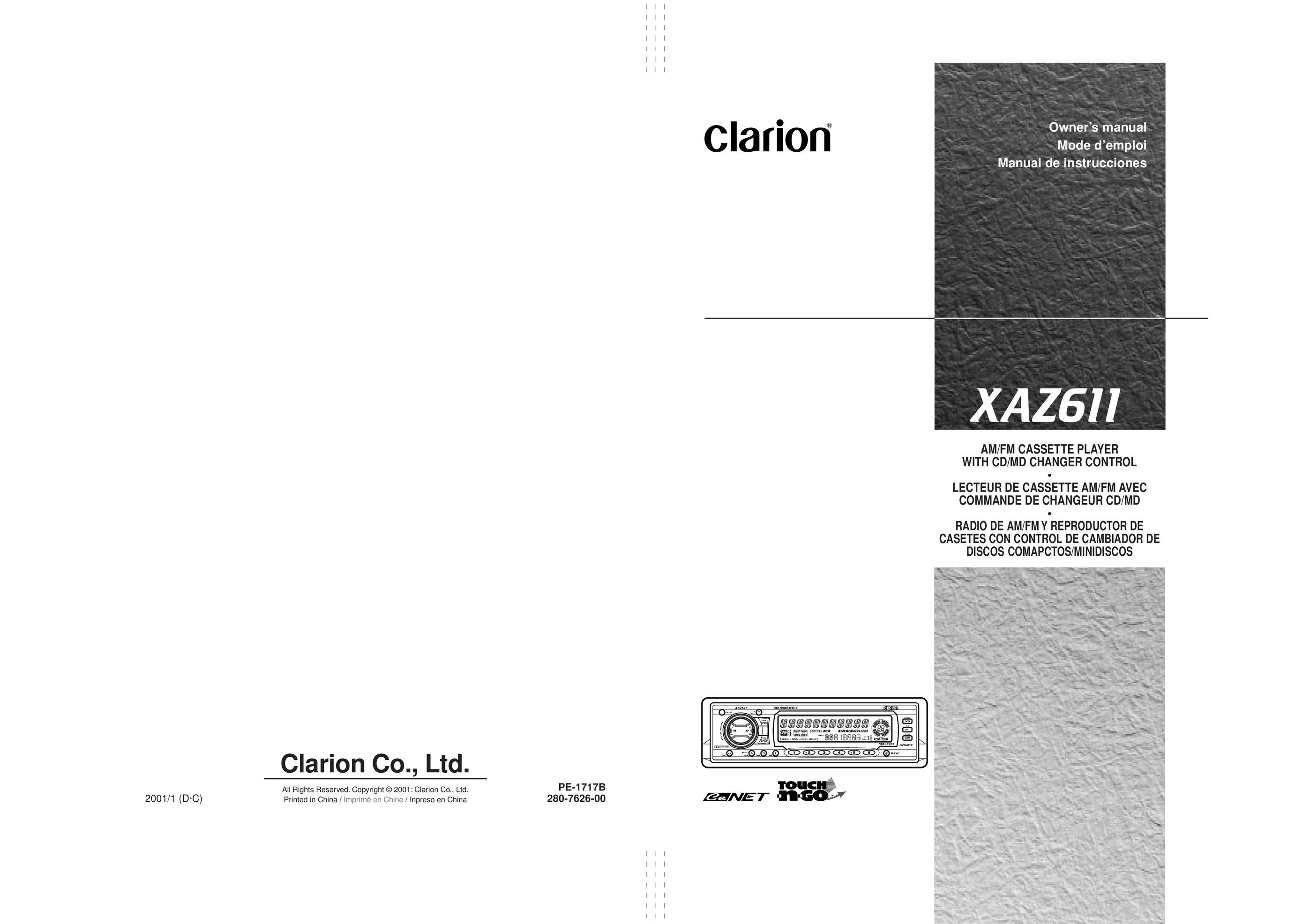 Clarion XAZ611 Cassette Player User Manual