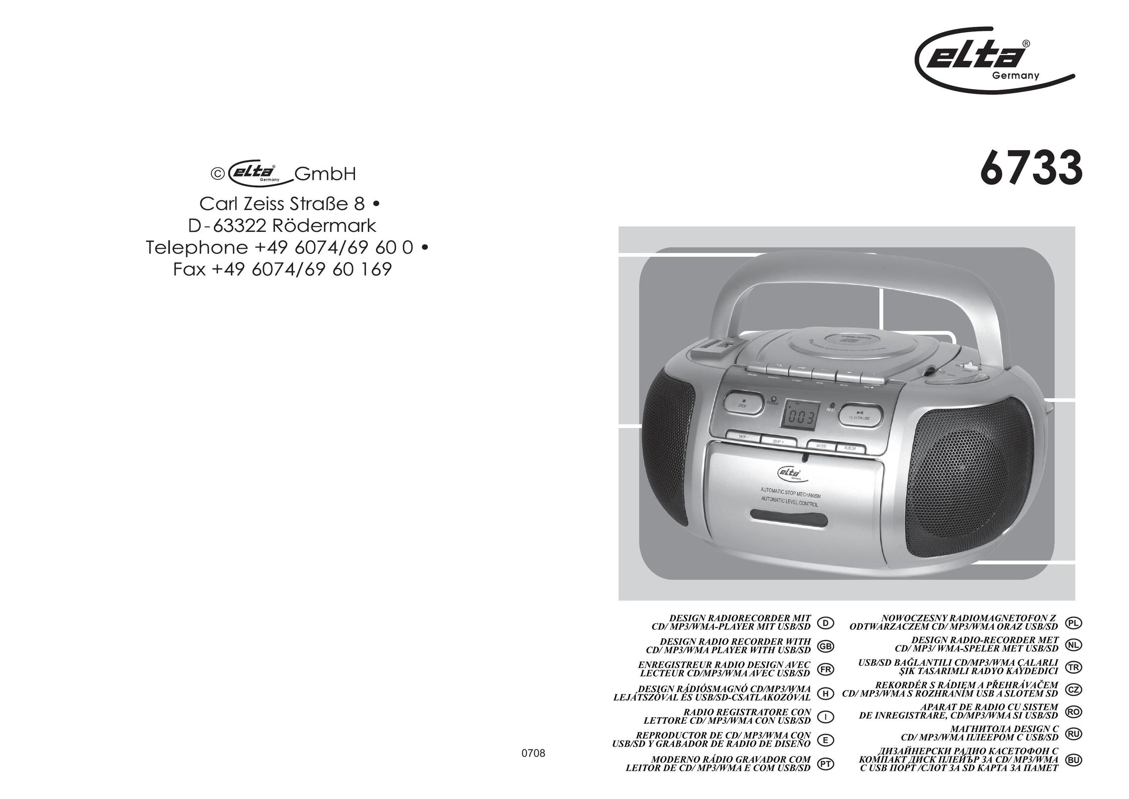 Elta 6733 Cassette Player User Manual
