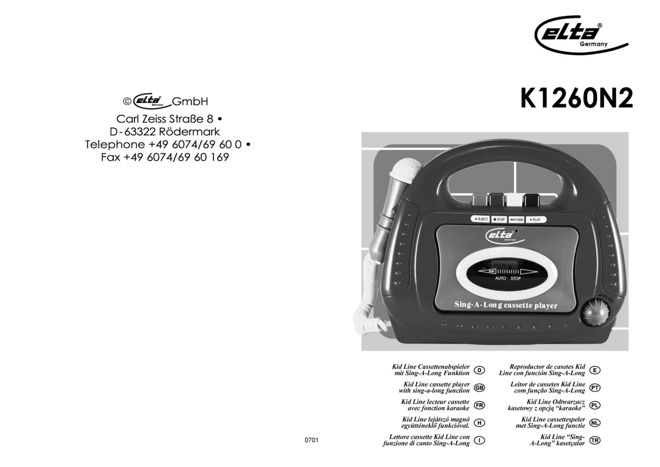 Elta K1260N2 Cassette Player User Manual