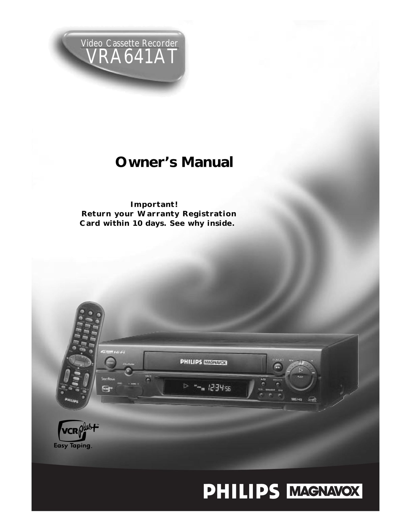 Magnavox VRA641AT99 Cassette Player User Manual