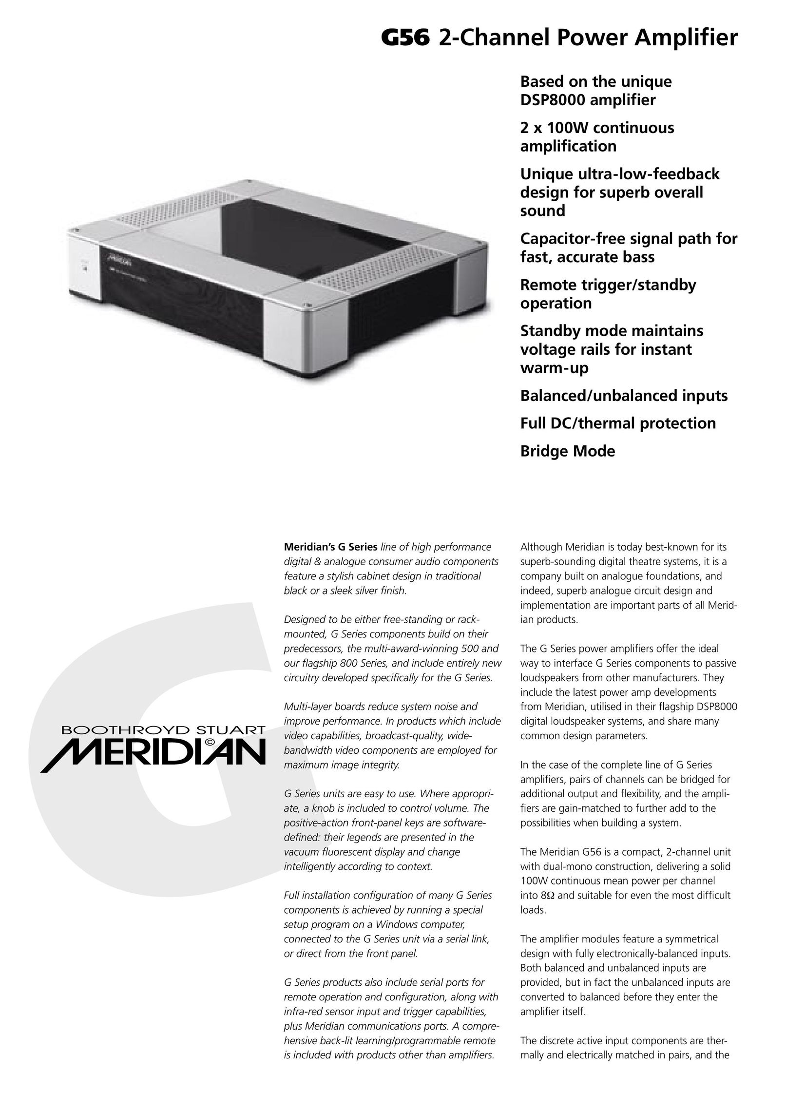 Meridian Audio G56 Cassette Player User Manual