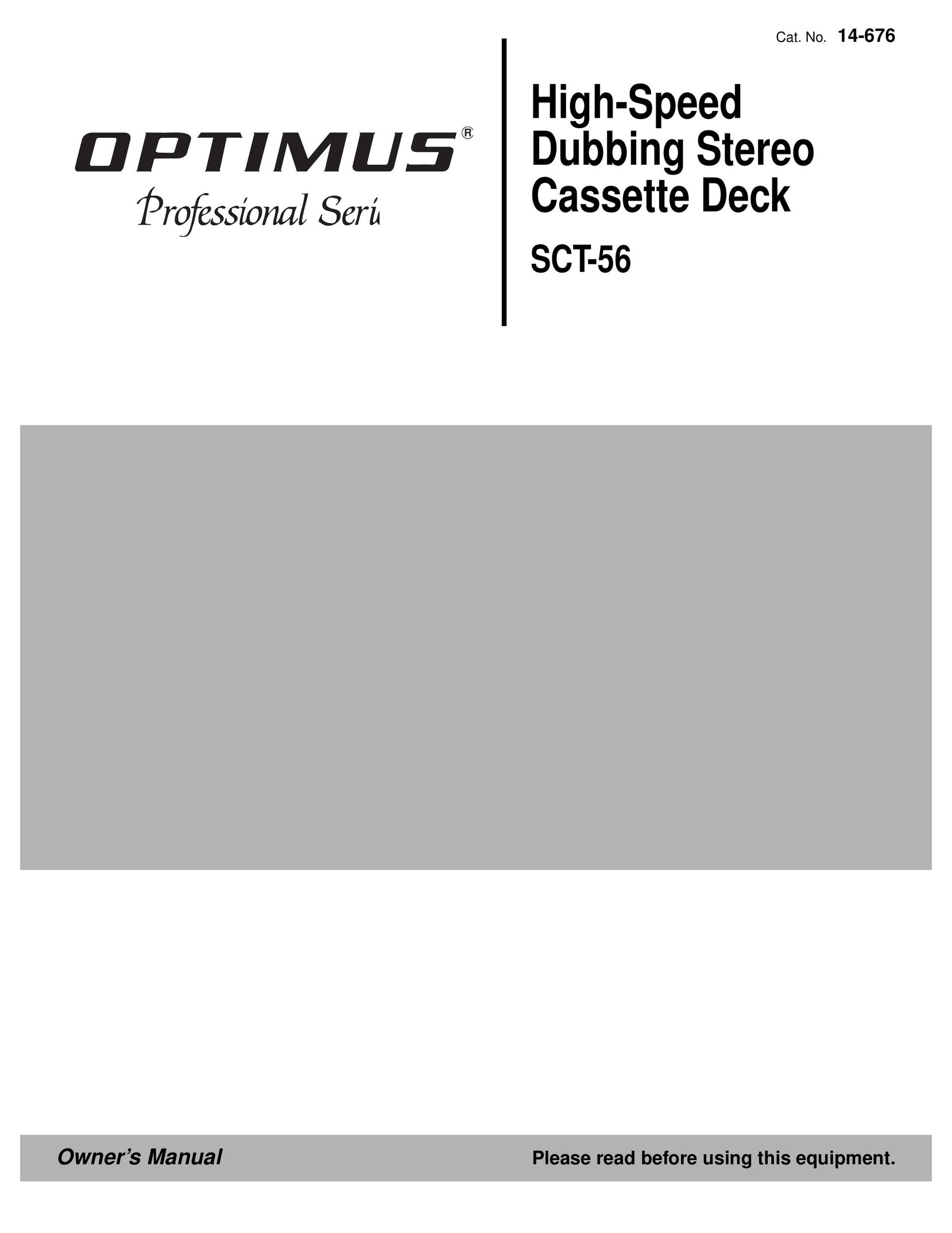 Optimus SCT-56 Cassette Player User Manual