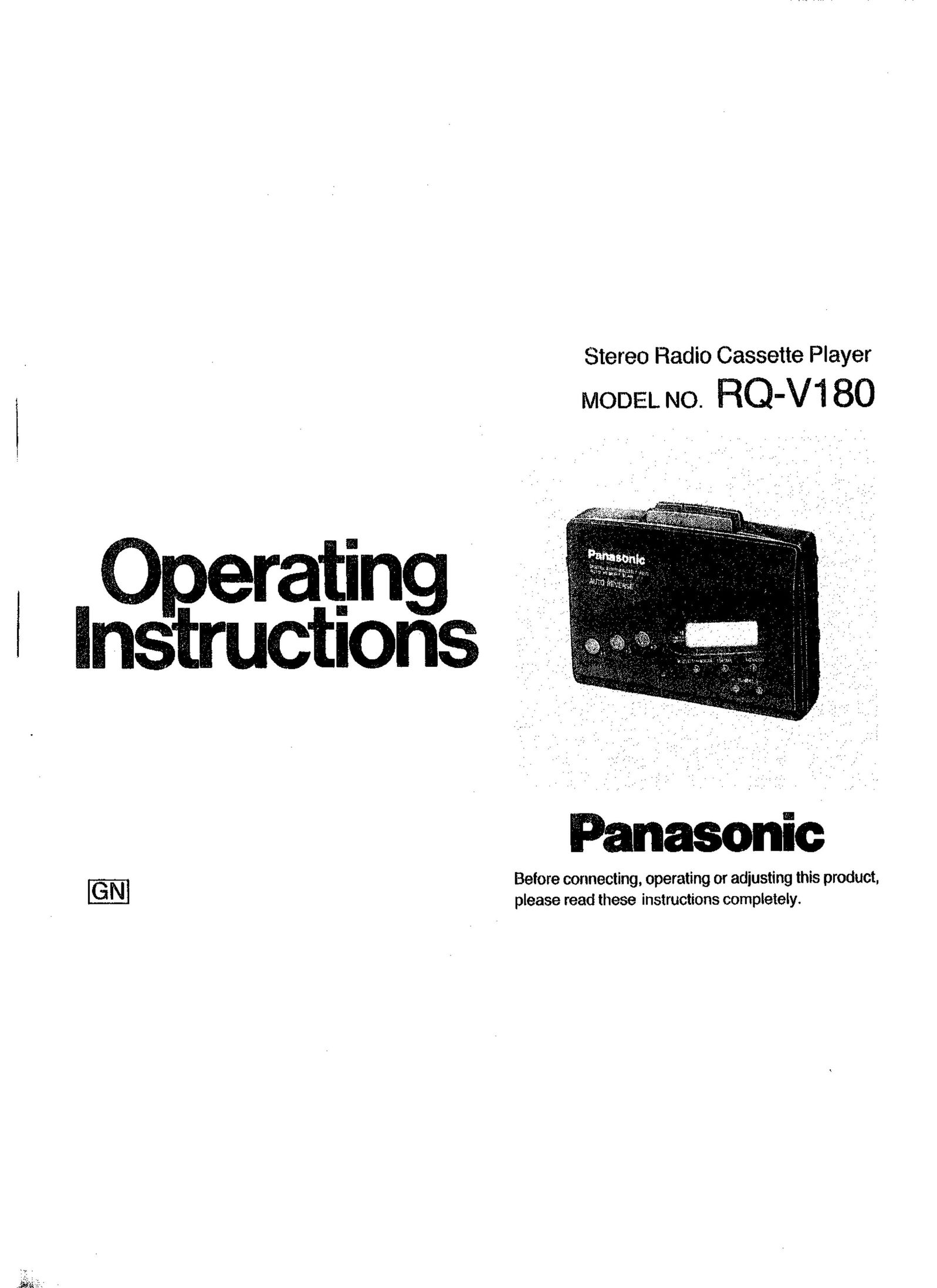 Panasonic RQ-V180 Cassette Player User Manual