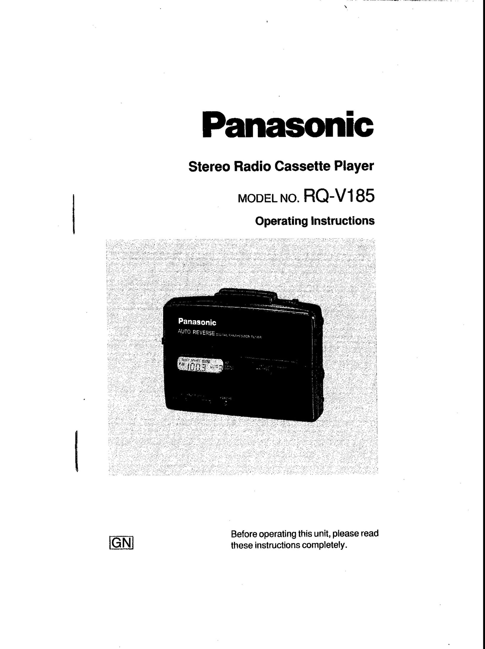 Panasonic RQ-V185 Cassette Player User Manual