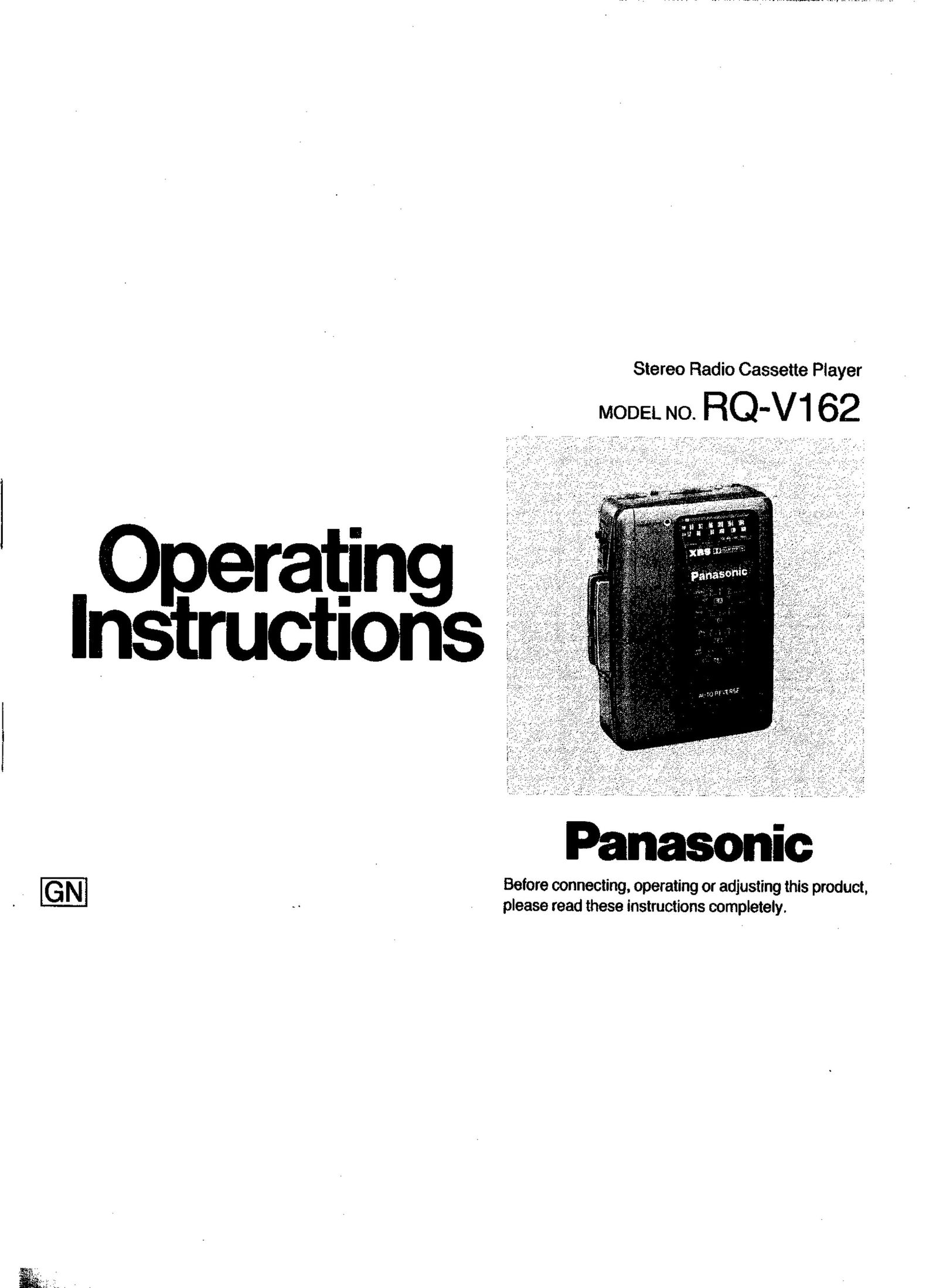 Panasonic RQV162 Cassette Player User Manual