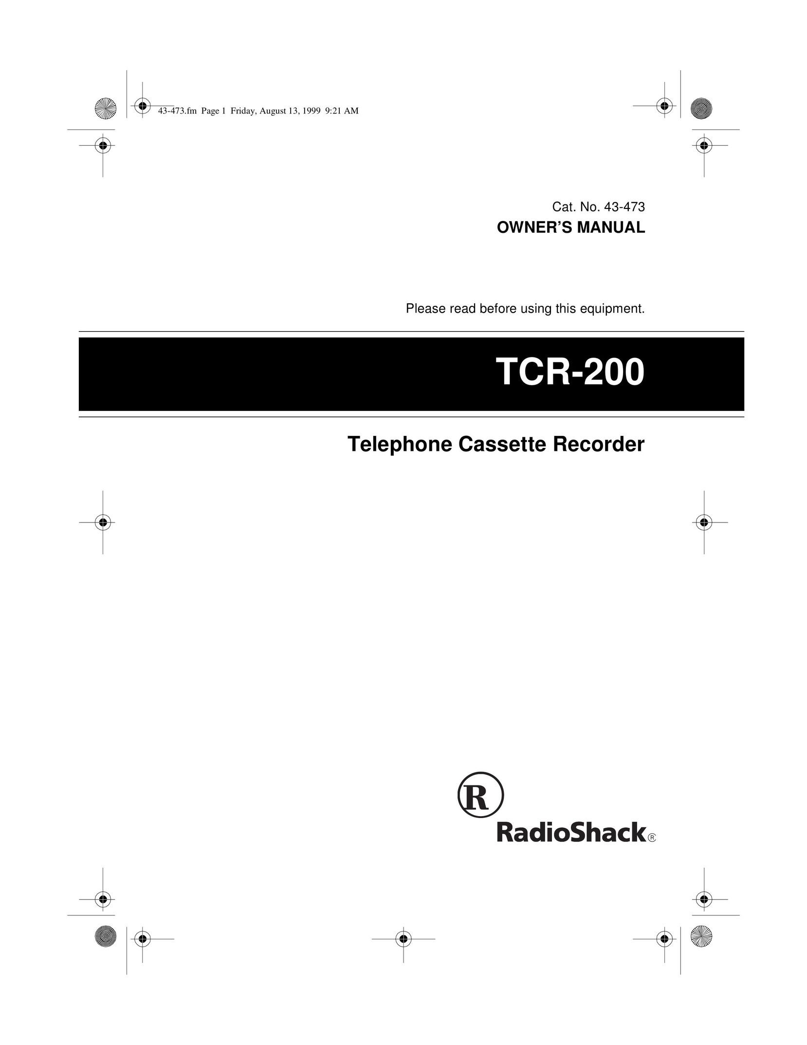 Roberts Radio TCR-200 Cassette Player User Manual