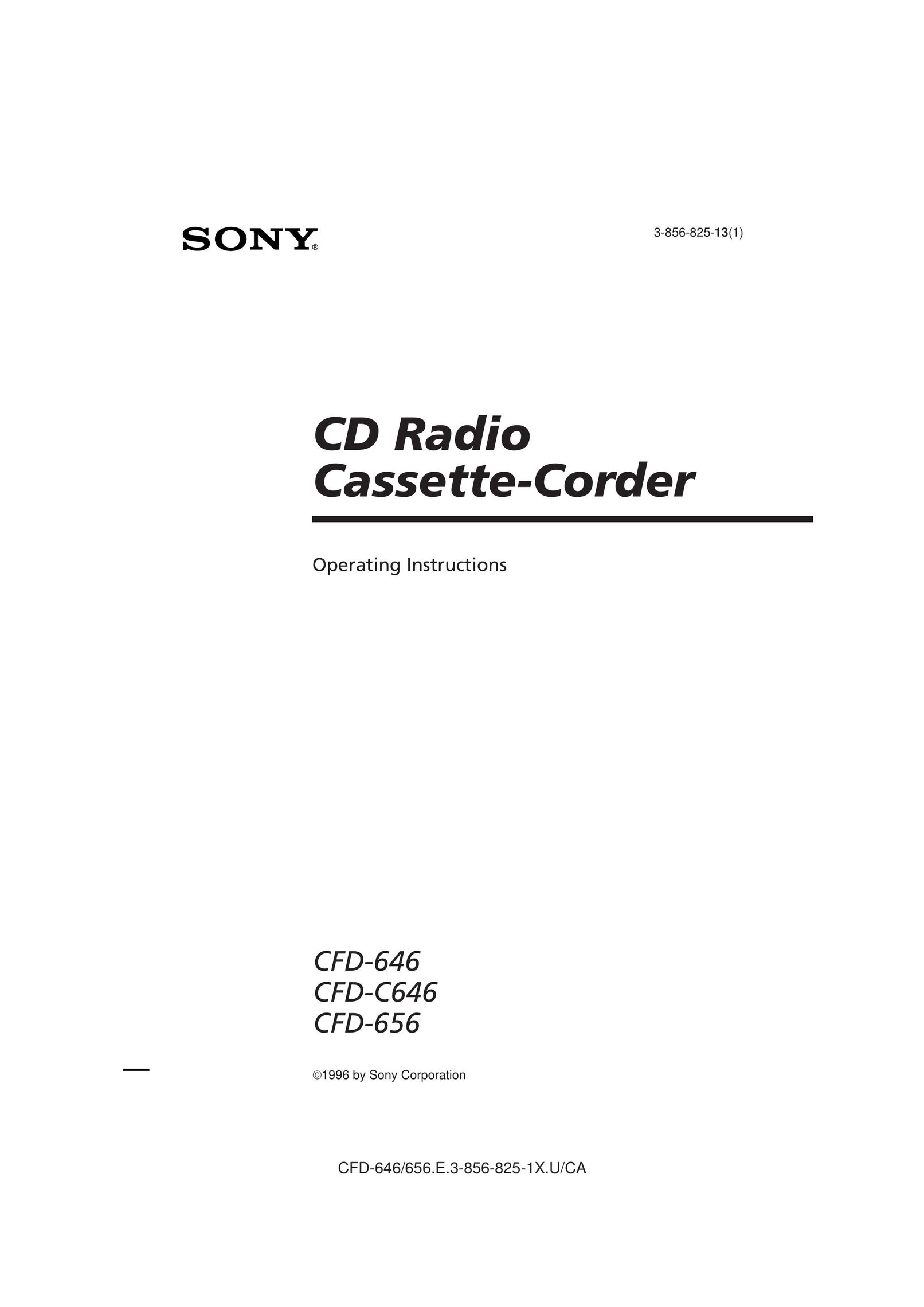 Sony CFD-646 Cassette Player User Manual