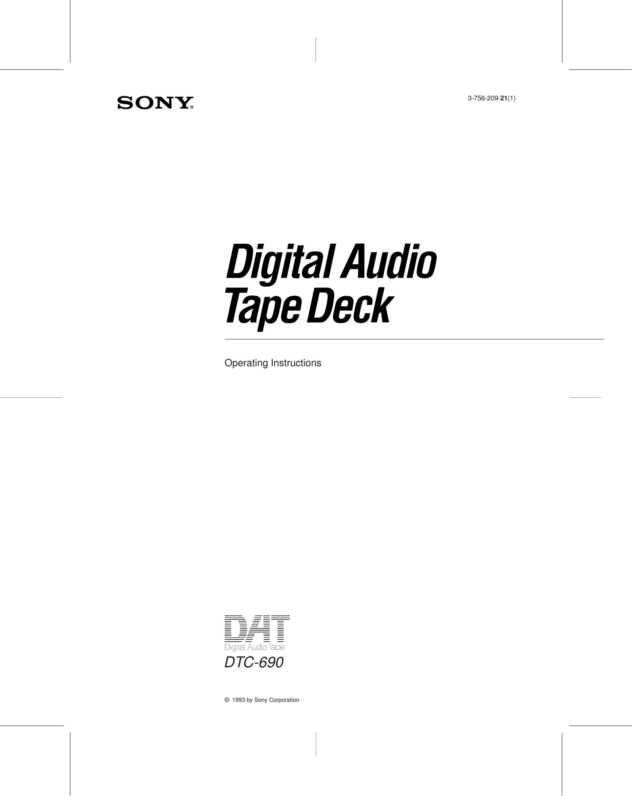 Sony DTC-690 Cassette Player User Manual