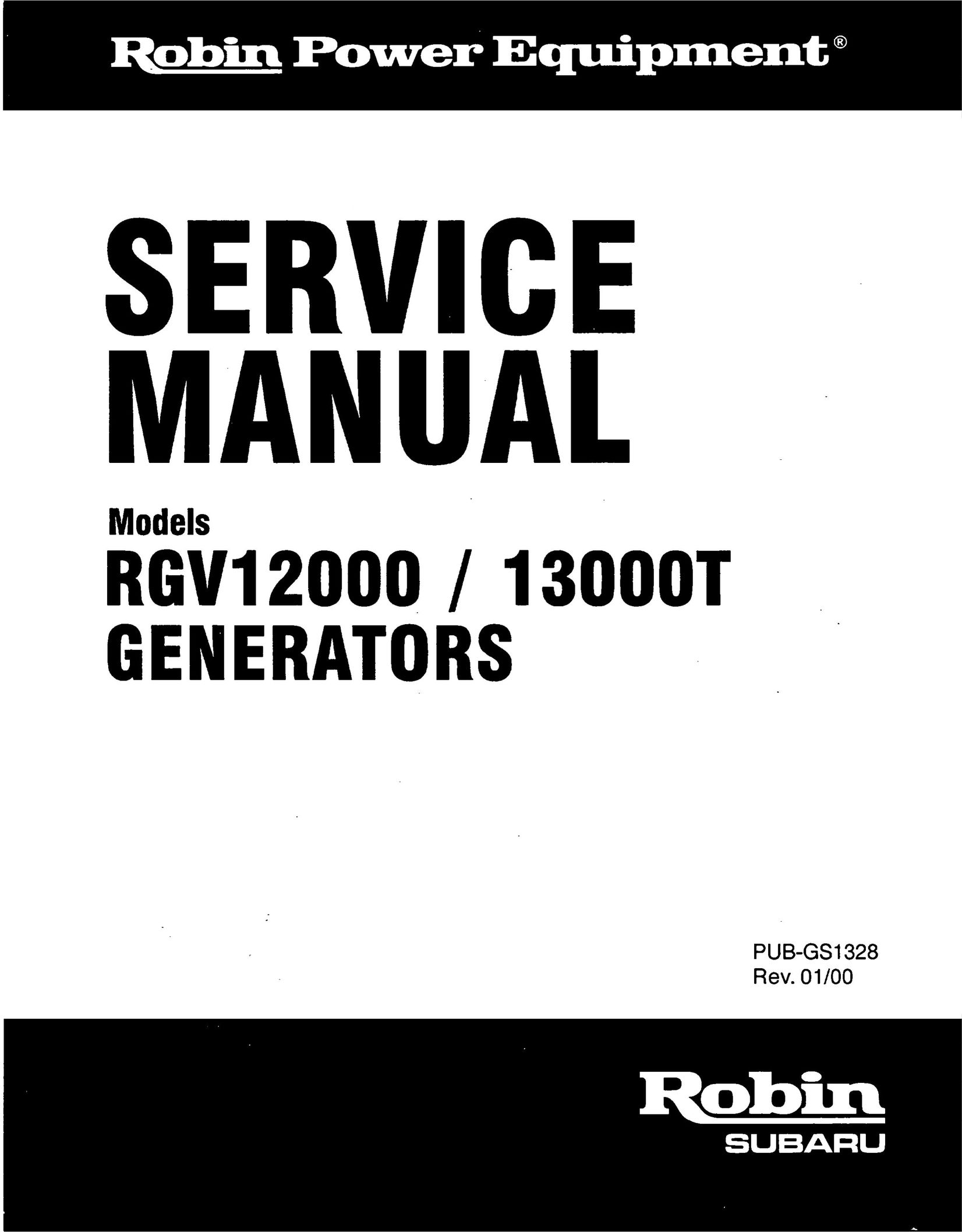 Subaru Robin Power Products 13OOOT Cassette Player User Manual