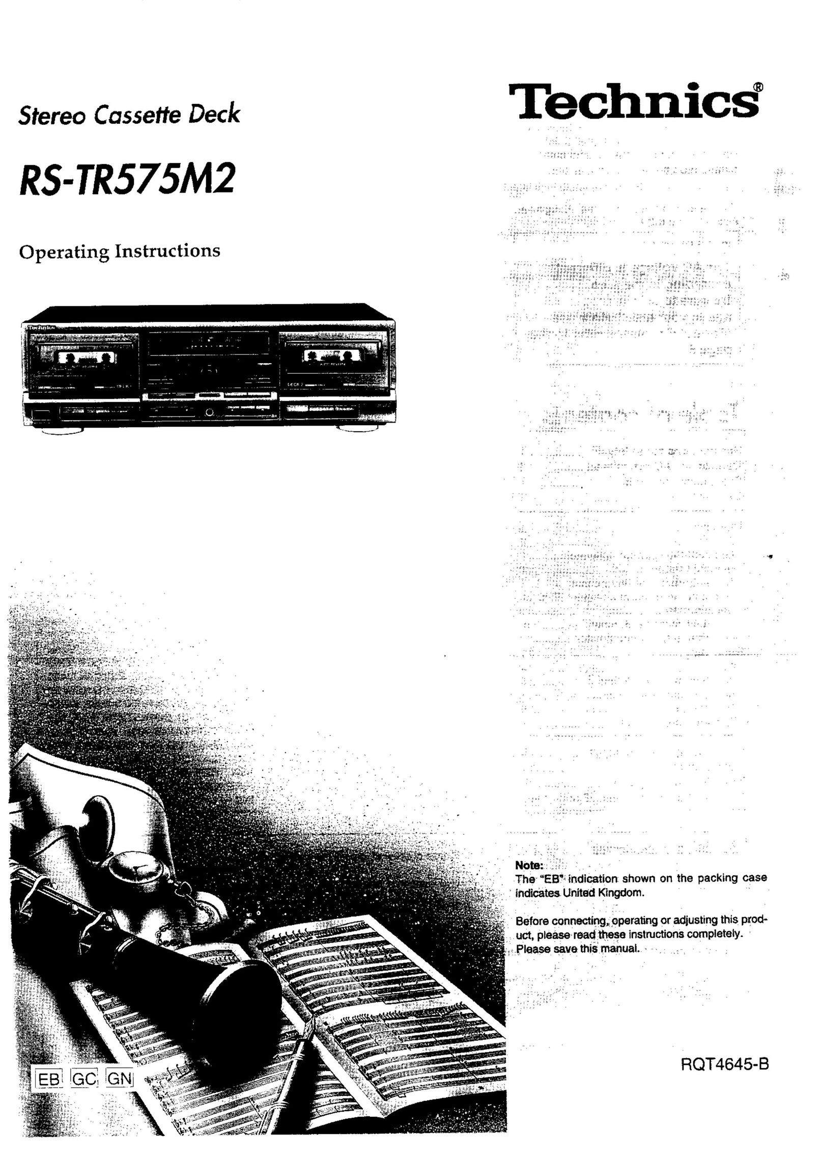 Technics RS-TR575M2 Cassette Player User Manual