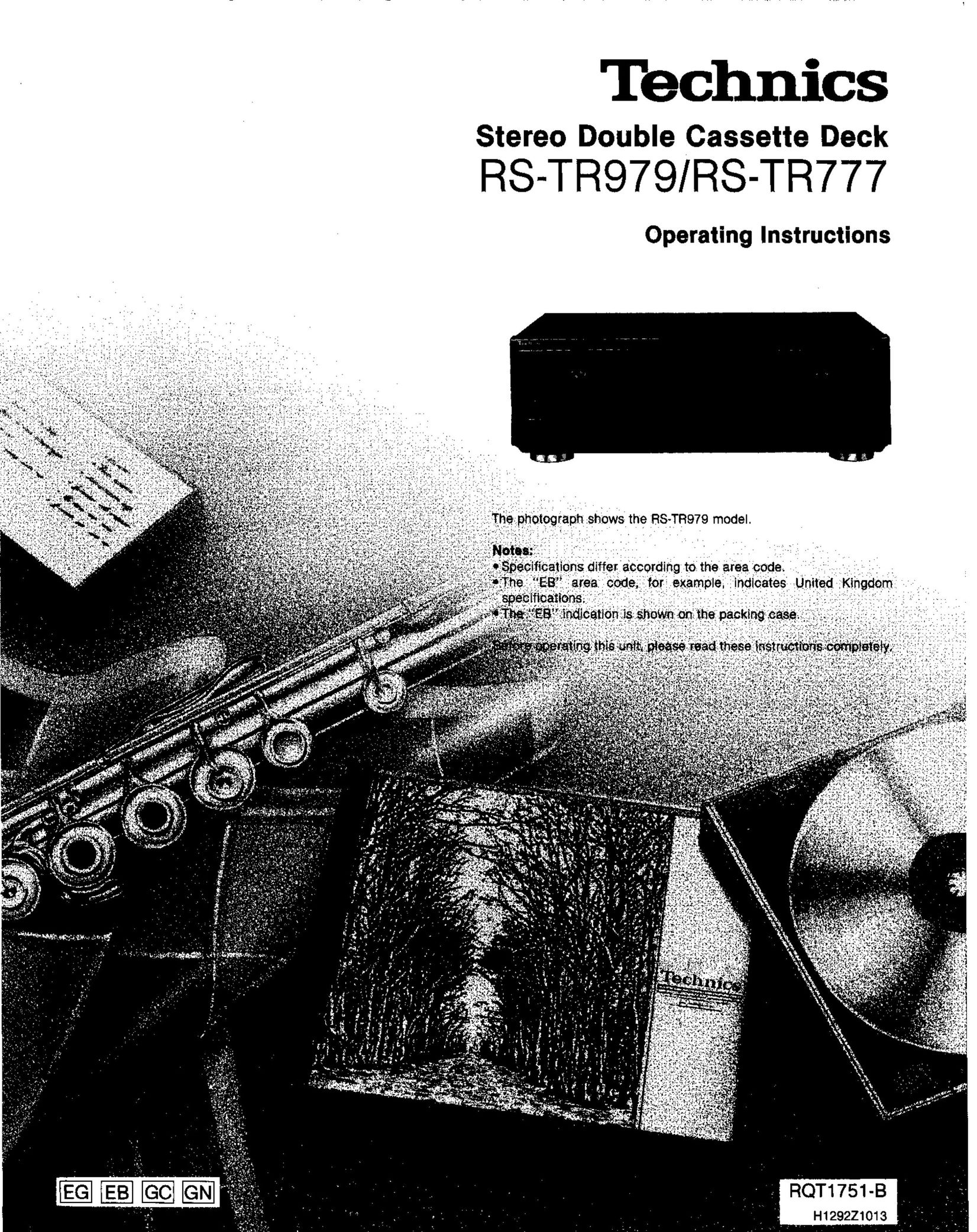 Technics RS-TR777 Cassette Player User Manual