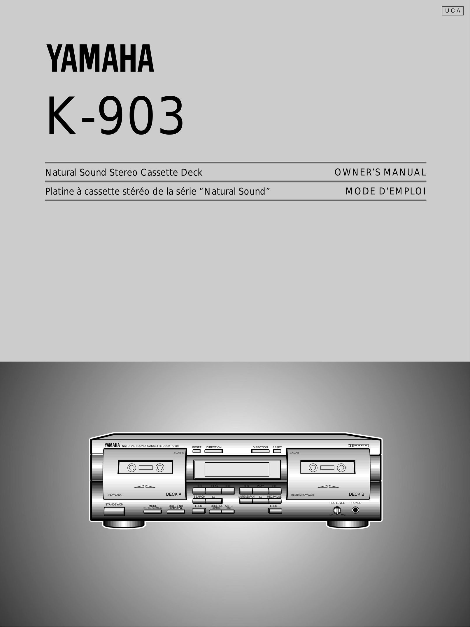 Yamaha K-903 Cassette Player User Manual