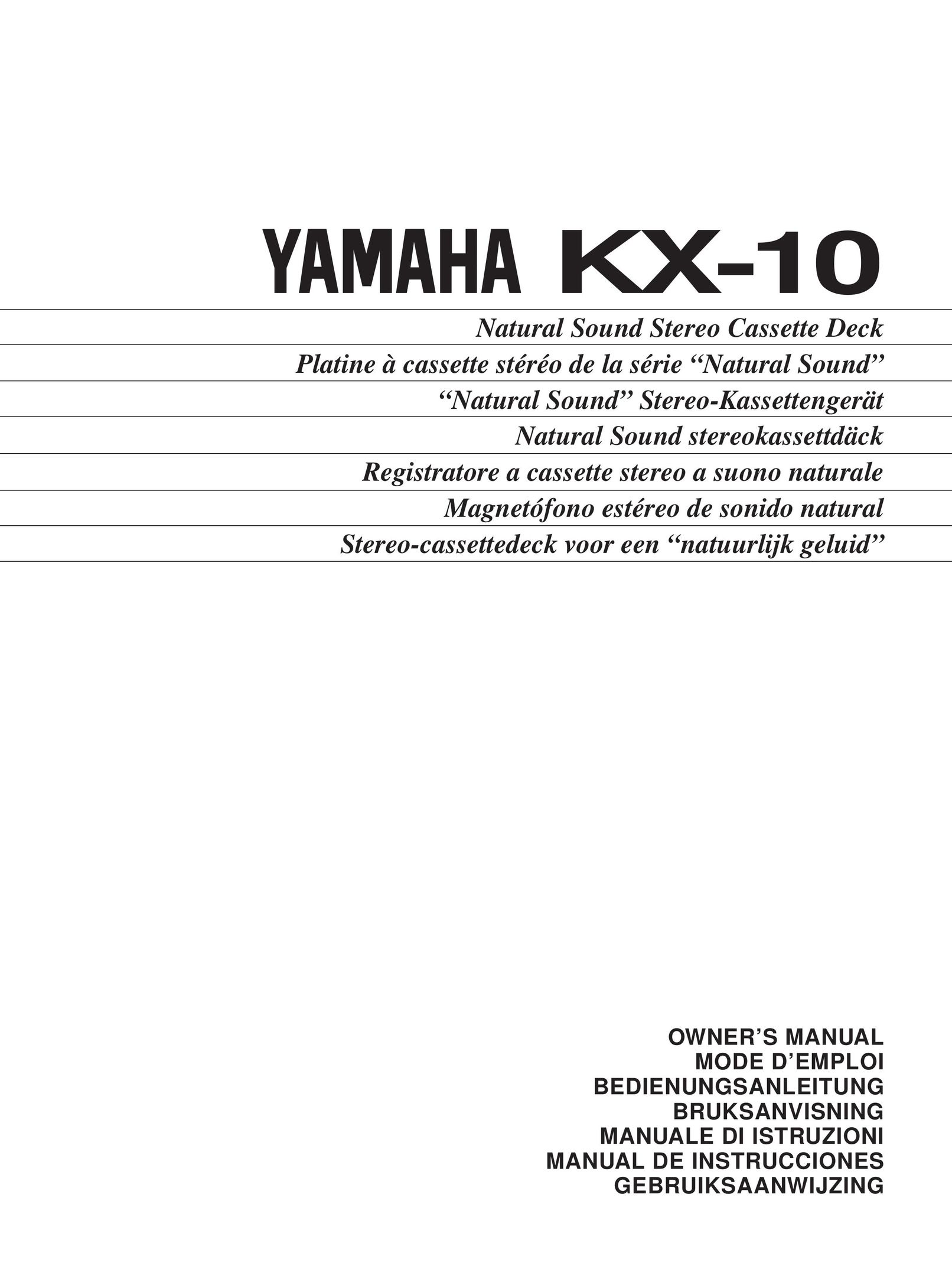 Yamaha KX-10 Cassette Player User Manual