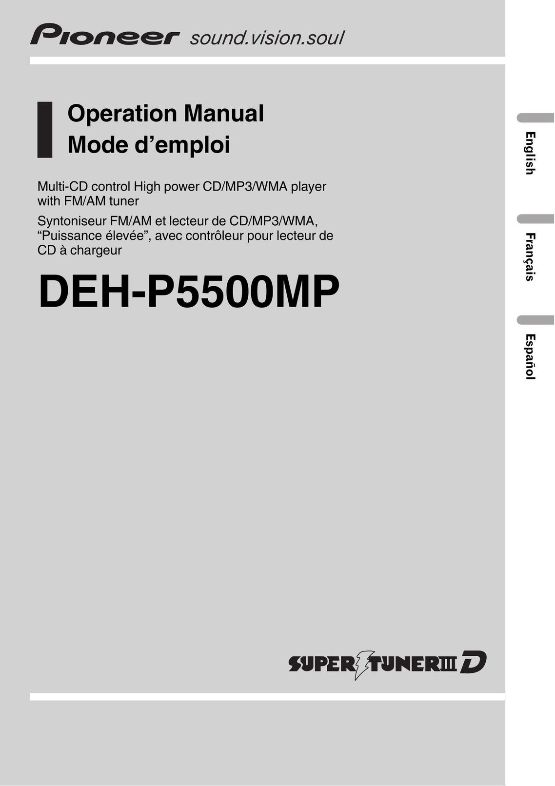 A.L.S. Industries DEH-P5500MP CD Player User Manual
